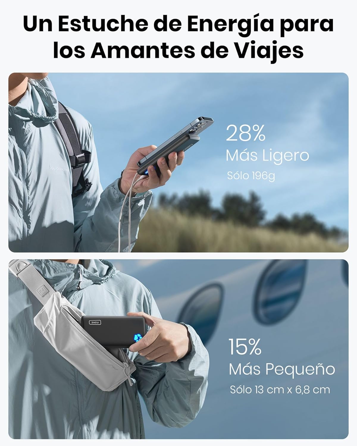 Thumbnail 2 de INIU Power Bank 10000mAh con Linterna 🔋 - Ultra Delgado