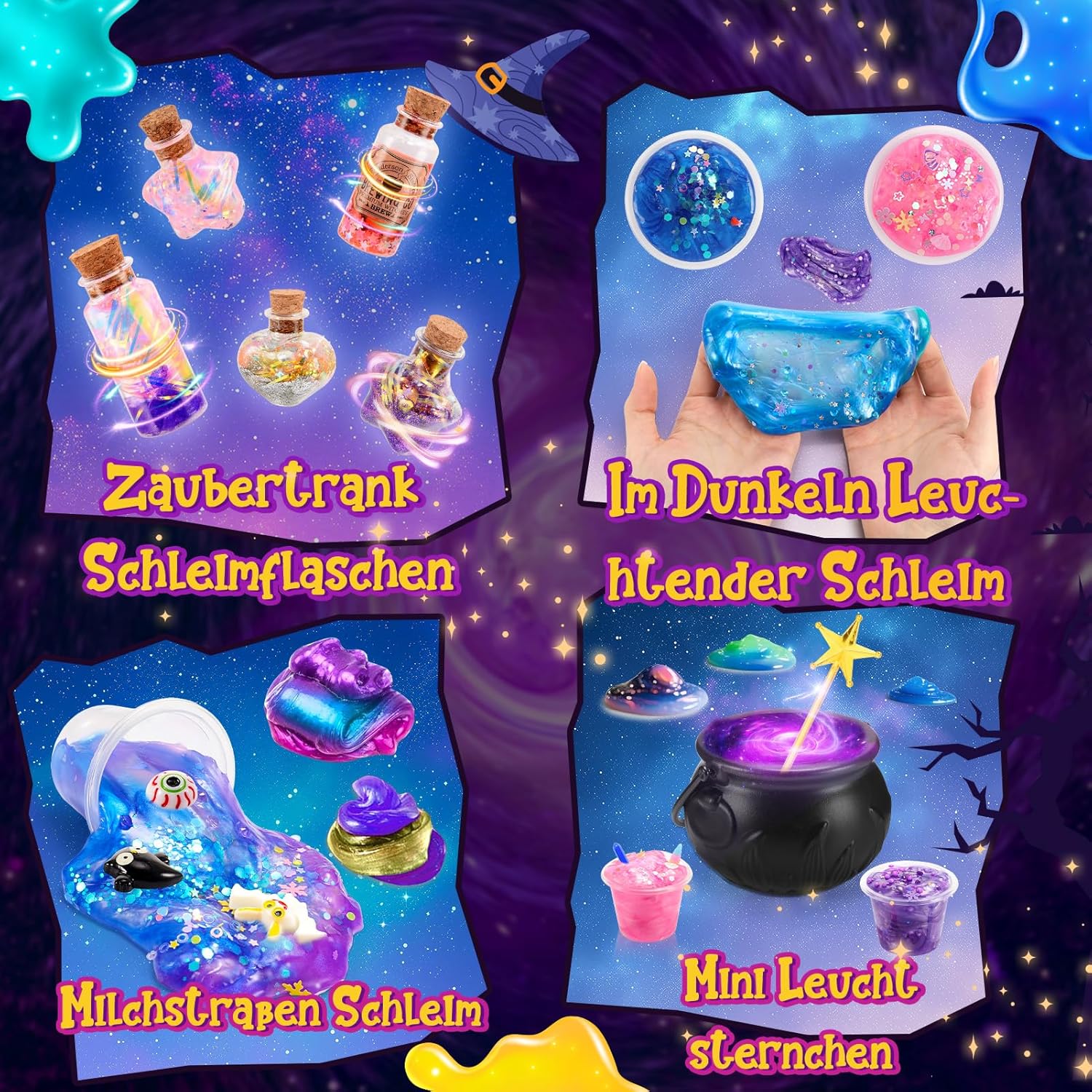 Detalle de Hapikids Galaxy Slime Set – DIY Schleim Bastelset für Kinder (6–12 Jahre)