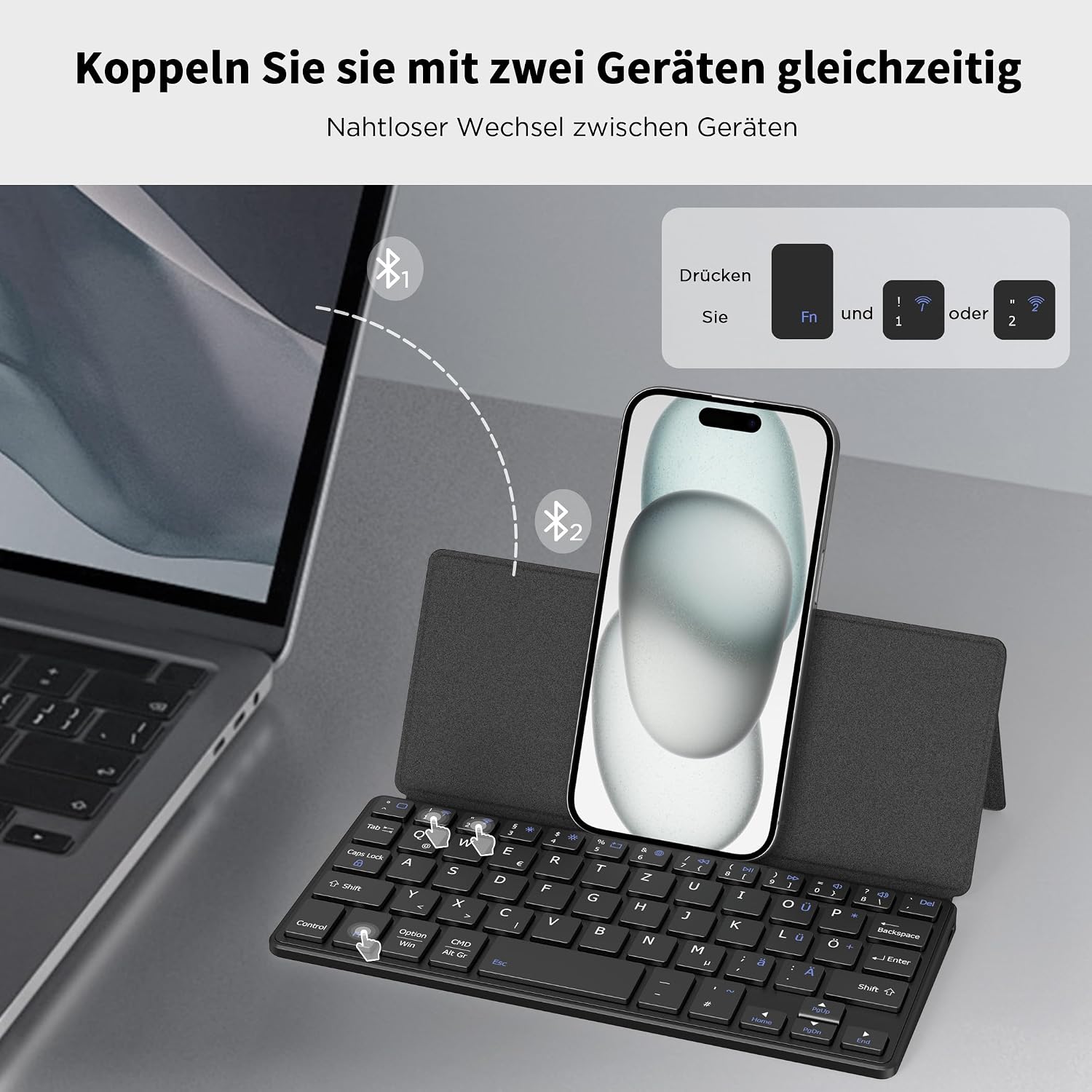 Thumbnail 2 de CACOE Mini Bluetooth Tastatur 191 g ⌨