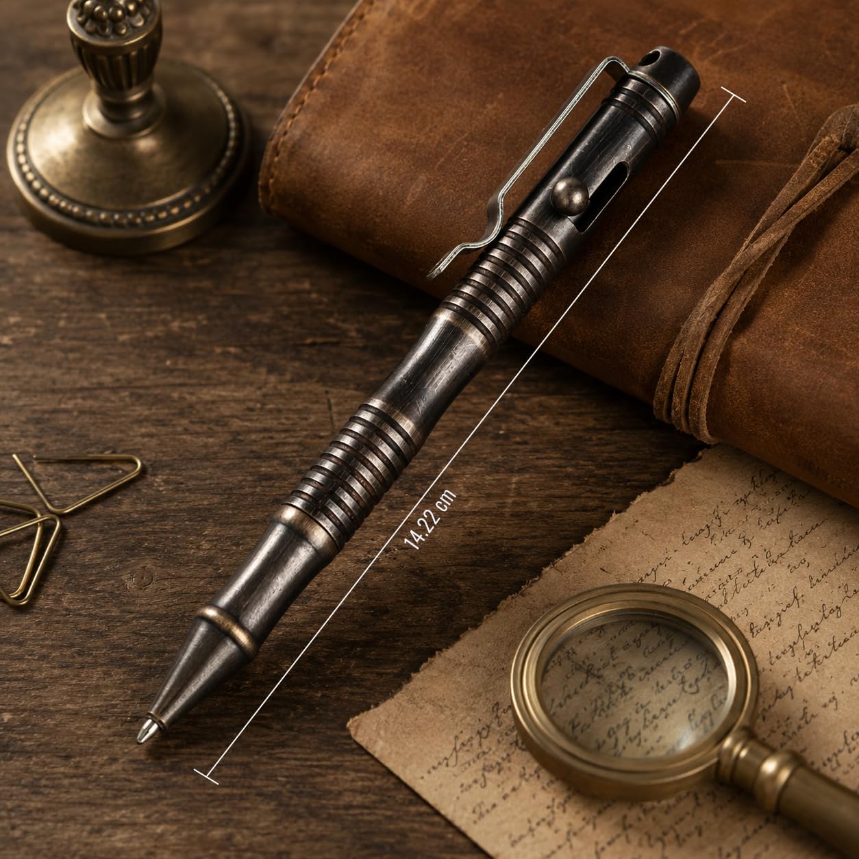 Thumbnail 6 de SMOOTHERPRO Solid Brass Bolt Action Pen (BB202) – heavy duty ballpoint with tremor-friendly bolt action