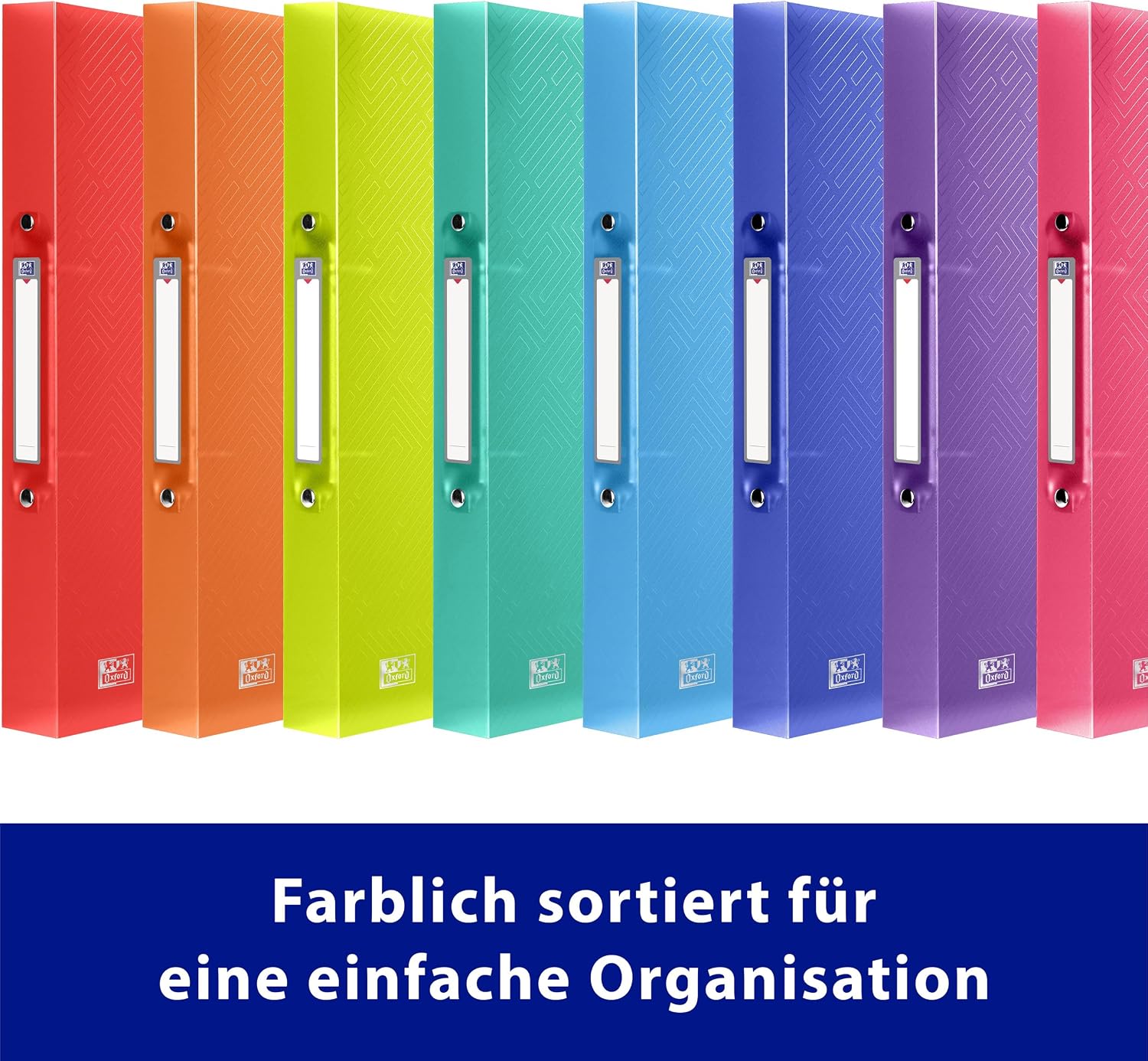 Detalle de Oxford URBAN Ringbuch A4, 2 cm Rücken, transluzent, 10 Stück – 8 Farben
