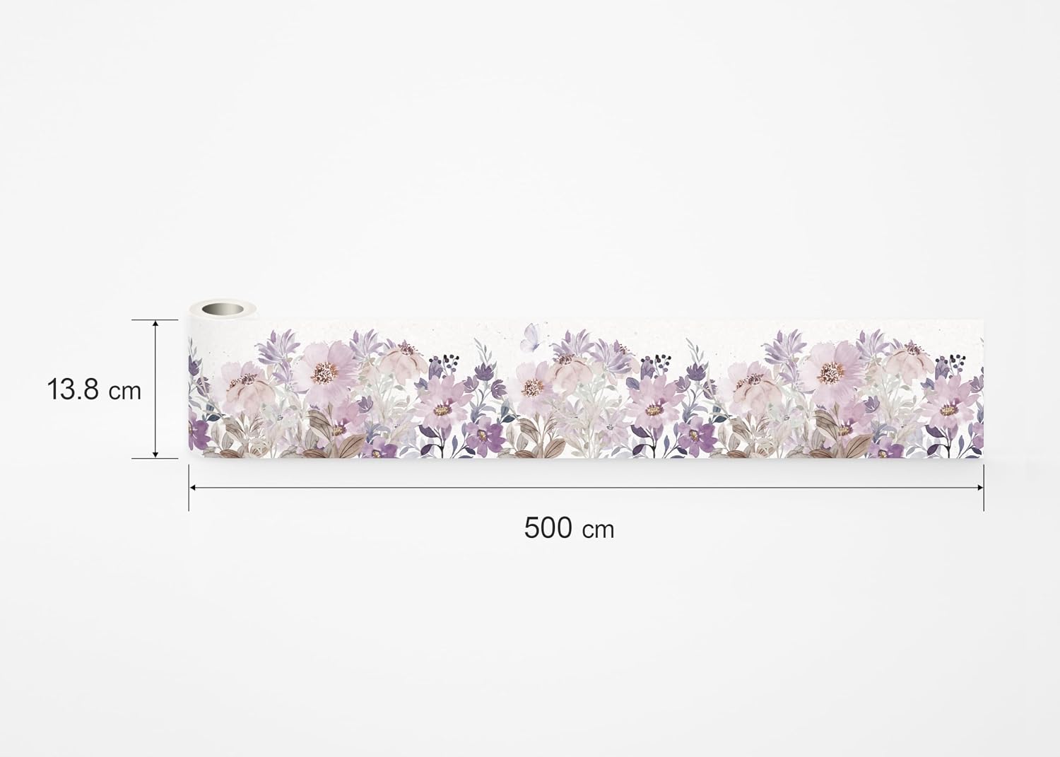 Thumbnail 4 de AG Design AWB 8482 Self-Adhesive Wall Border, Purple Watercolour Blossom, Waterproof