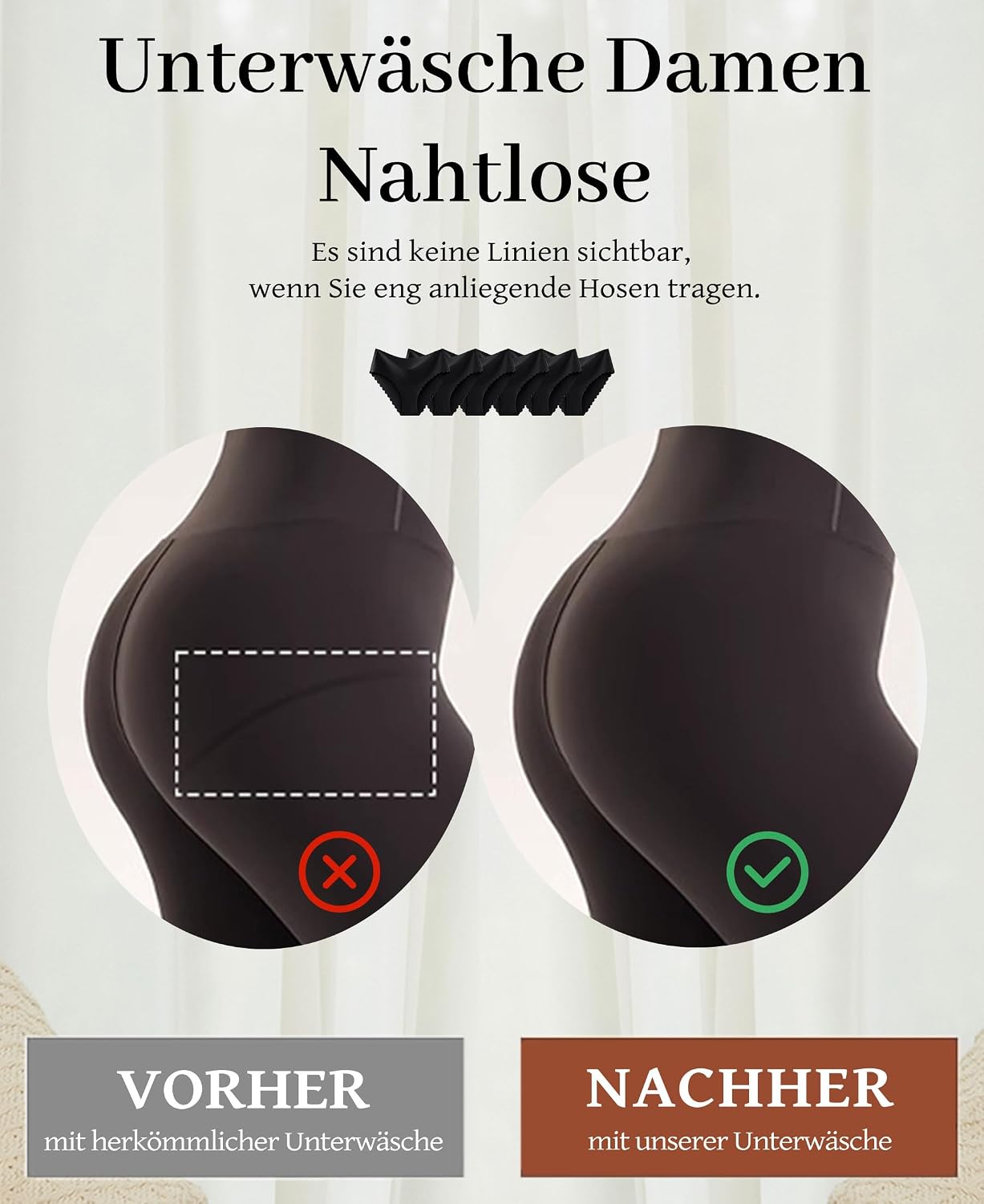 Thumbnail 1 de Nahtlose High-Waist Unterhose 6er-Pack