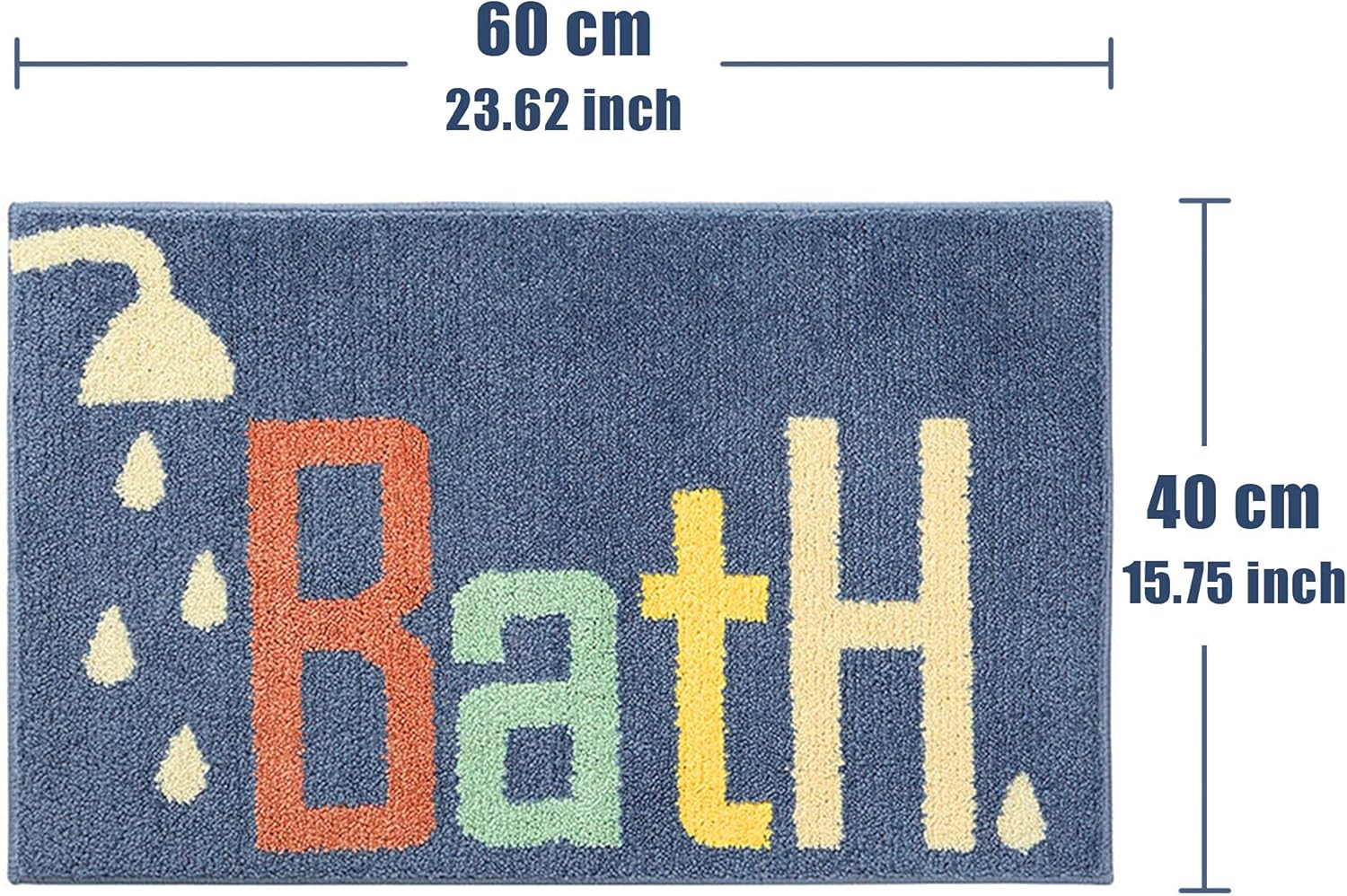 Thumbnail 1 de THRILRUG 40x60cm Bathroom Rug Mat with Non-Slip TPR Backing (Soft Microfibre, Washable)