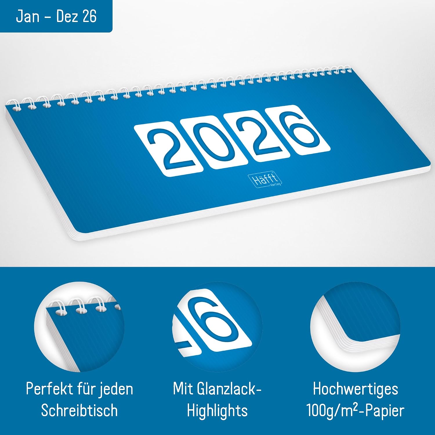 Thumbnail 1 de Häfft Wochen-Tischkalender 2026 quer 📅
