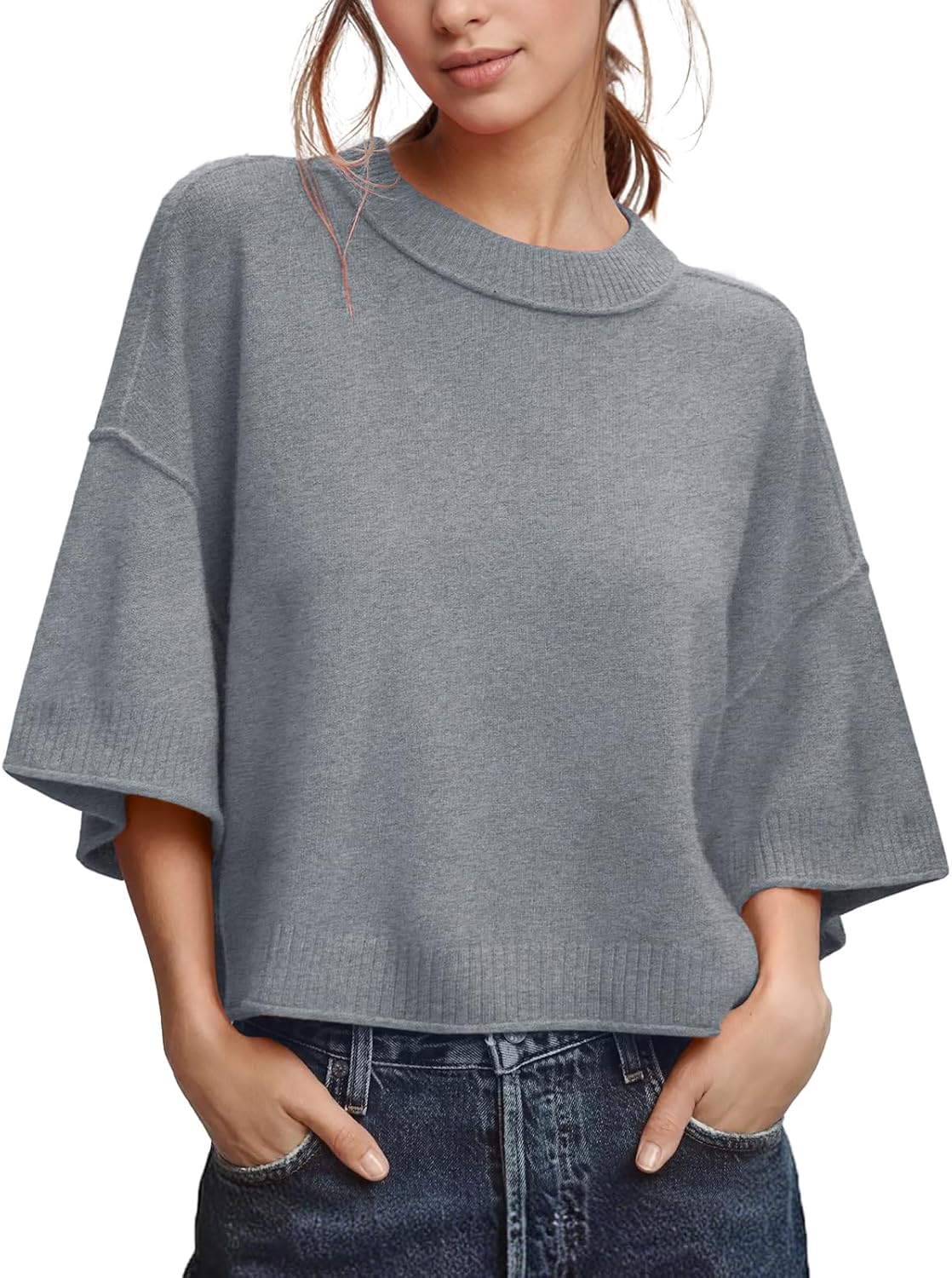 Thumbnail 6 de ZDC Women's Oversized Cropped Knit Pullover