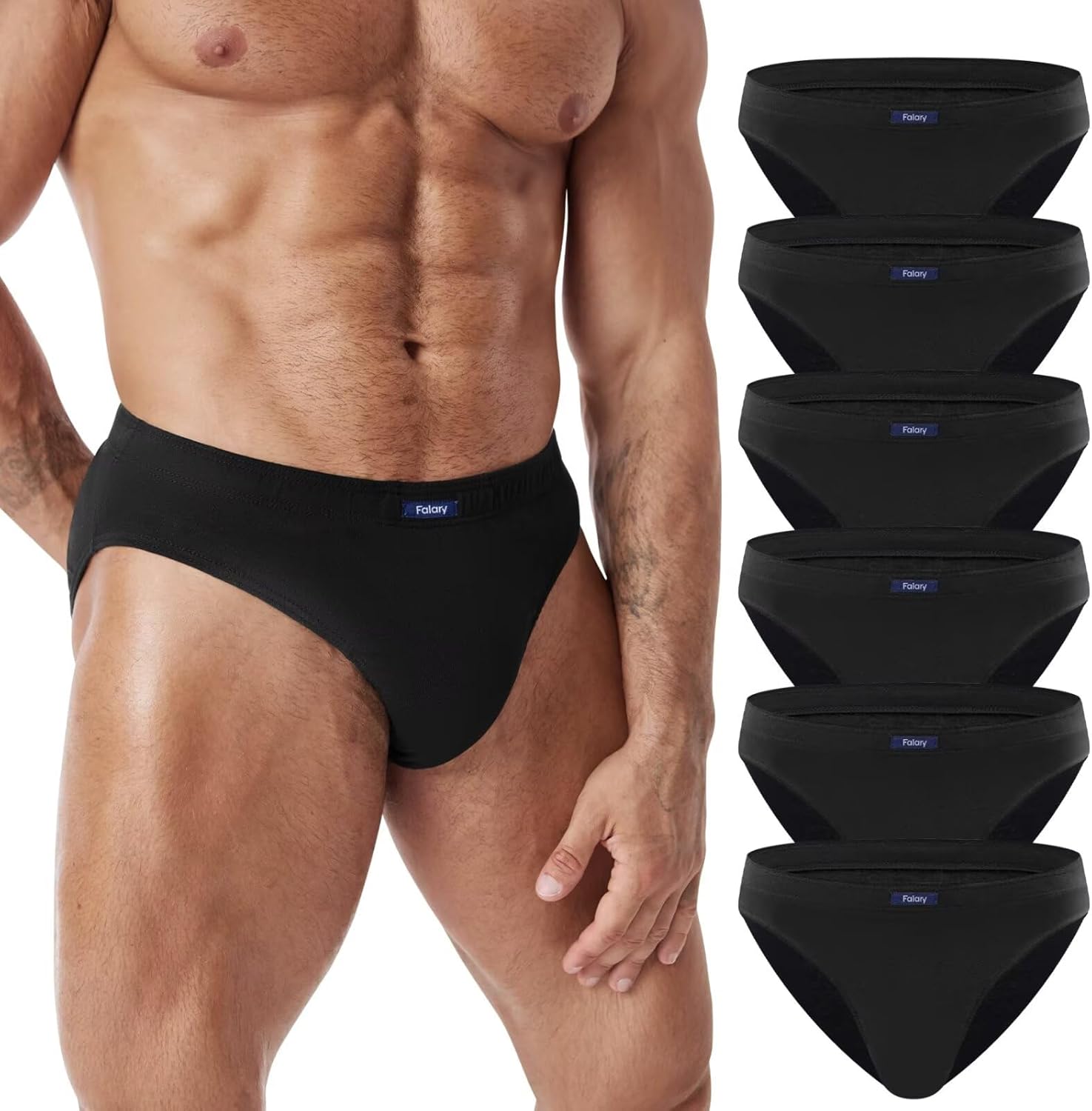 Thumbnail 5 de FALARY Herren Slip 6er Pack aus 100% Baumwolle – Sport Basic Unterwäsche mit bequemem Schnitt