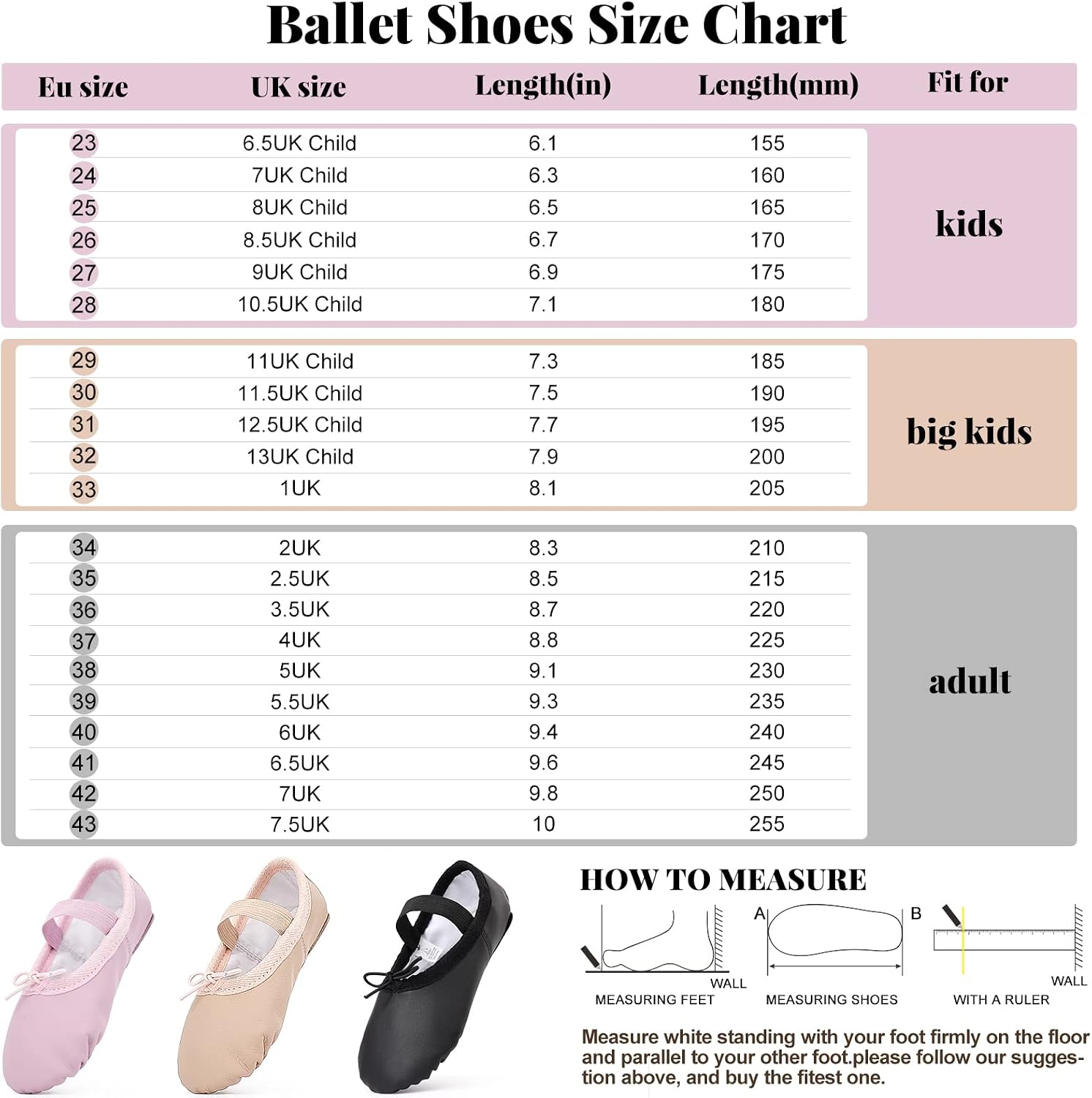 Thumbnail 5 de Kefiyis Ballet Shoes for Girls – Leather Full-Sole Ballet Flats