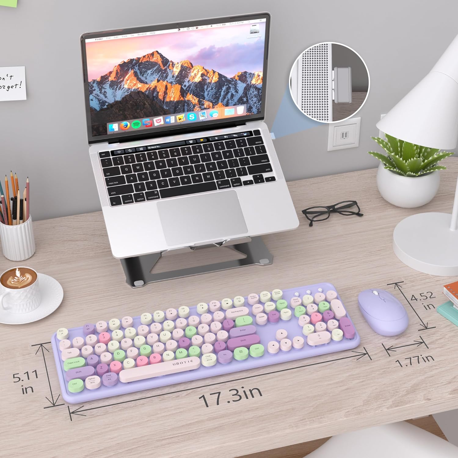 Thumbnail 5 de UBOTIE Colorful Wireless Keyboard Mouse Combo 🎧