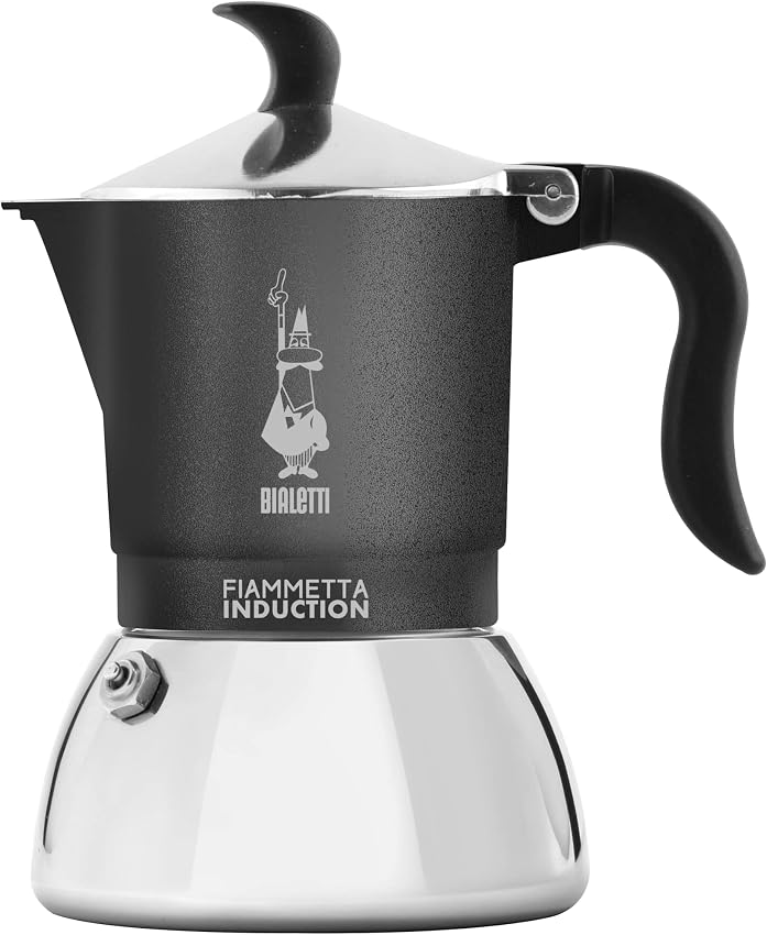Detalle de Bialetti Fiammetta Cafetera Inducción 4 Tazas ☕ Elegante Gris