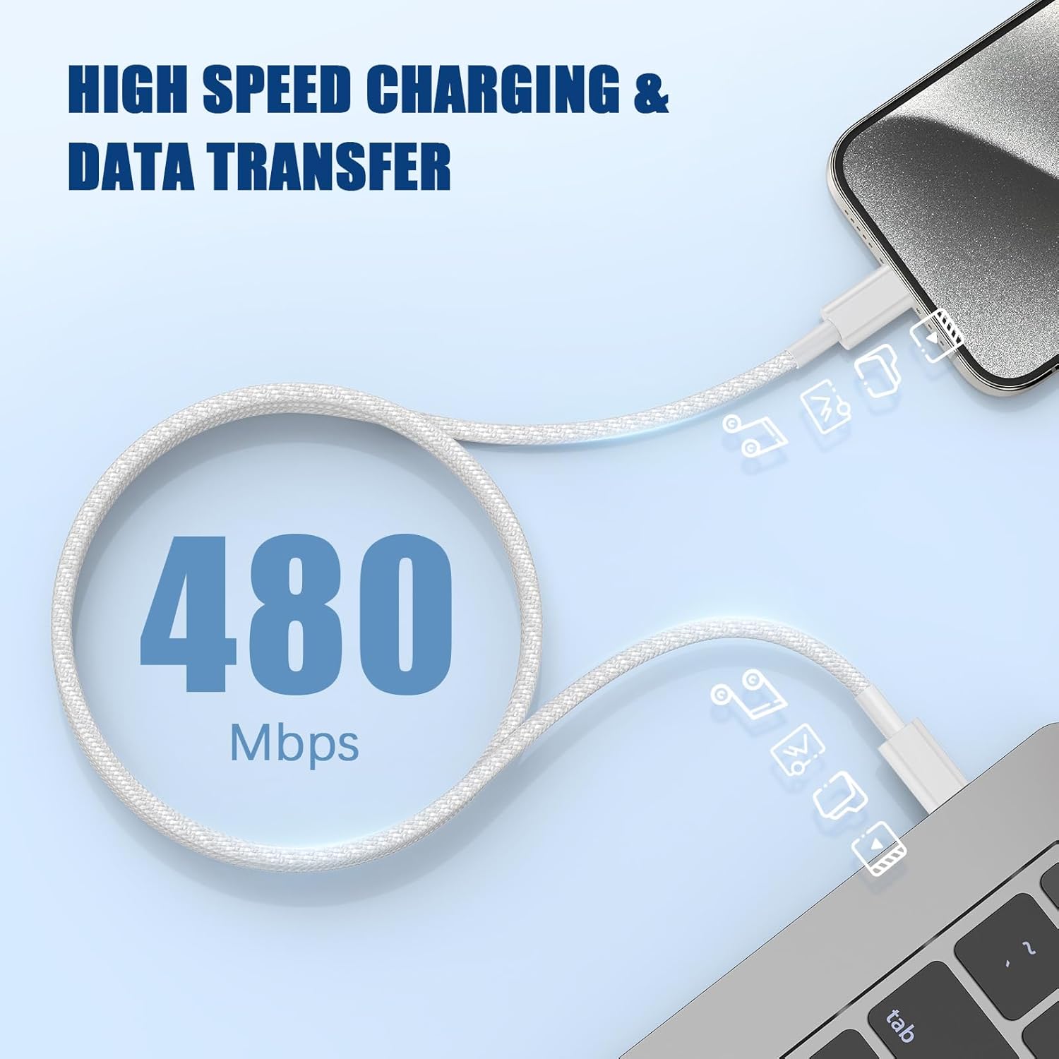 Thumbnail 3 de USB C to C Fast Charger Cable 10ft 60W