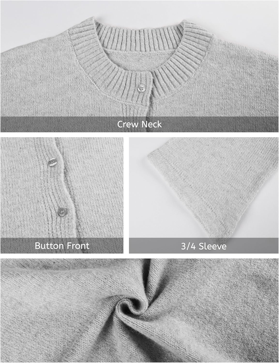 Detalle de Springrain Women's Lightweight Cropped Cardigan Sweater