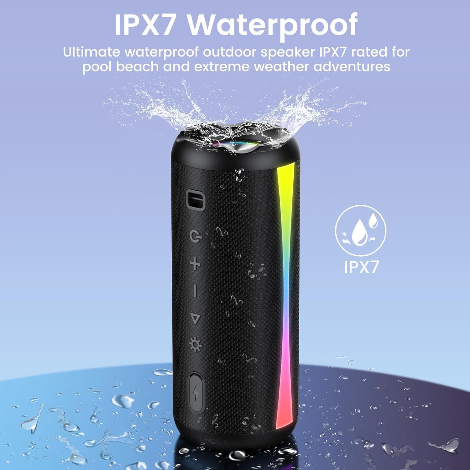Thumbnail 6 de dotn Portable Bluetooth Speaker (Bluetooth 5.4, IPX7, 20H battery) with 7 RGB light modes & TWS pairing