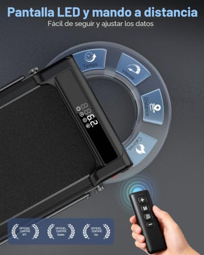 Thumbnail 7 de HomeFitnessCode: Cinta de correr plegable con pendiente 8% y 1–10 km/h