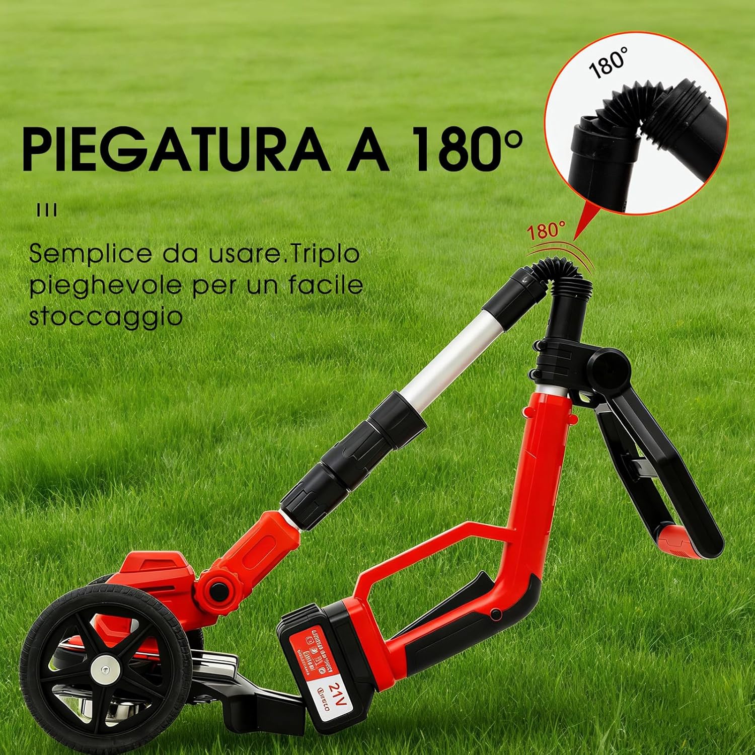 Detalle 2 de OUTIGO Tosaerba a batteria 3 in 1: rifinitura bordi, taglio prato e accessibilità a 1 batteria da 21 V (4 Ah)