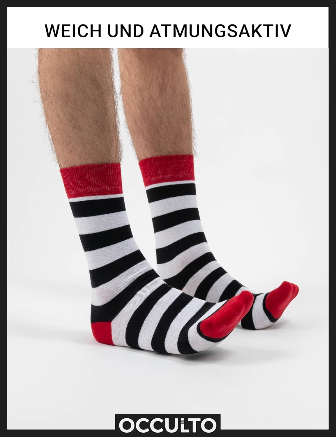 Detalle de Occulto BUNTE SOCKEN für Herren (6 Paar) aus Baumwolle – farbige Business- und Ringelsocken