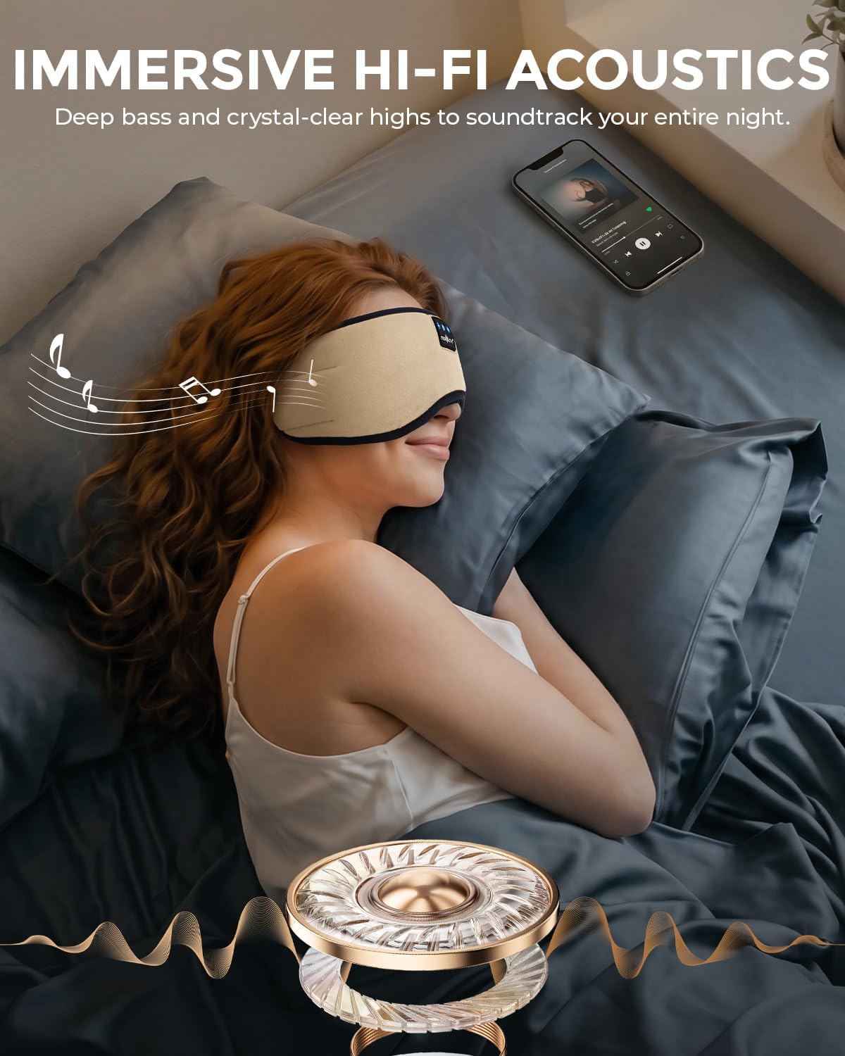 Thumbnail 3 de MUSICOZY Sleep Mask Headphones with Bluetooth 5.4 – 100% Blackout, Ultra-Thin Speakers & 16-Hour Playtime