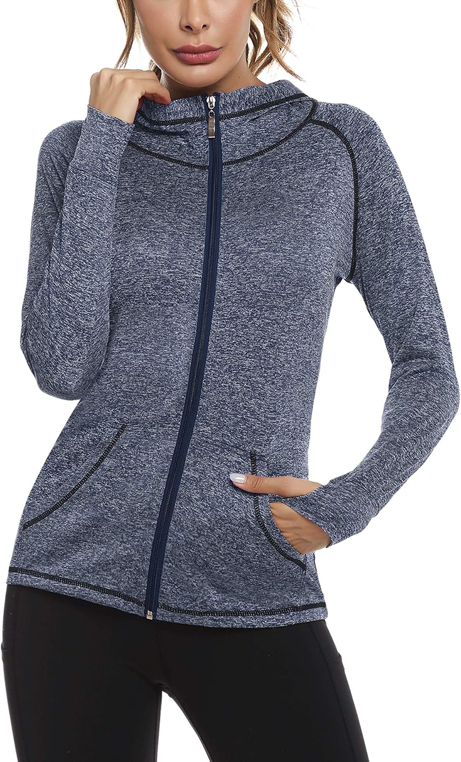 Thumbnail 5 de Sykooria Felpa Donna con Cappuccio e Zip Leggera: comfort sportivo e traspirante