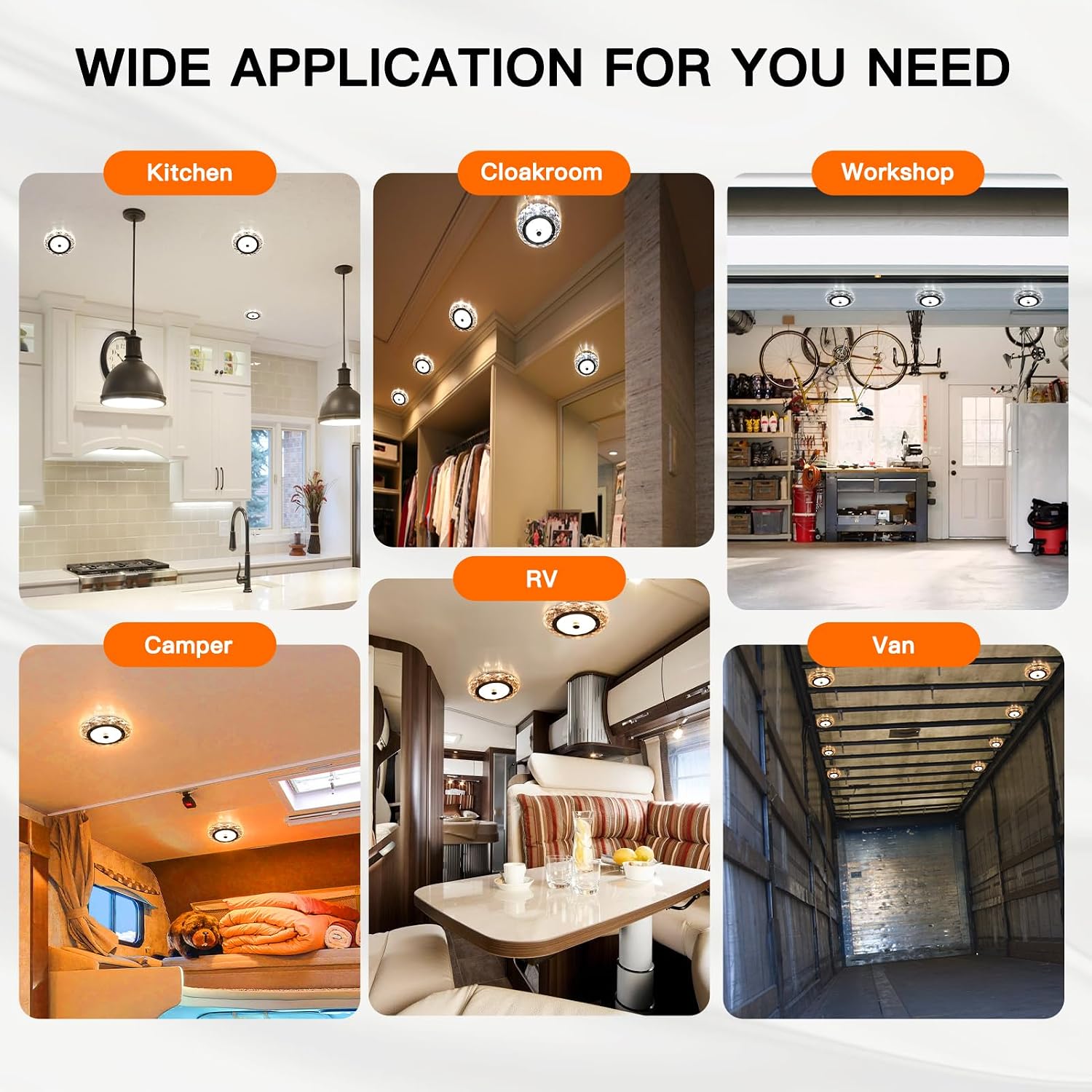 Detalle 2 de Kriogor 12V LED Ceiling Light with Remote Control – 4 Colour Modes for Caravans, RVs and Boats
