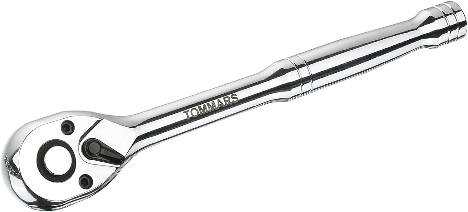 Detalle de TOMMARS 3/8-Inch Drive Ratchet Wrench, 72-Tooth, 5-Degree Swing Arc
