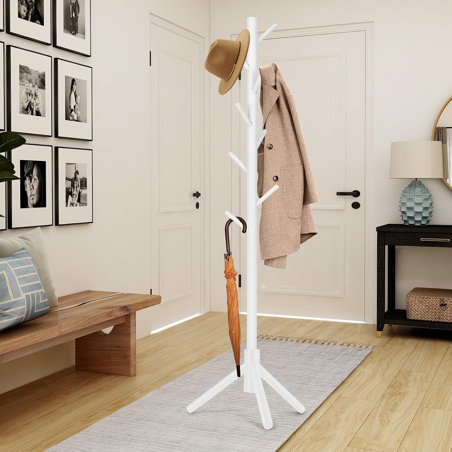 Thumbnail 1 de WANGMUXIA Coat Rack with 8 Hooks, 3 Sizes