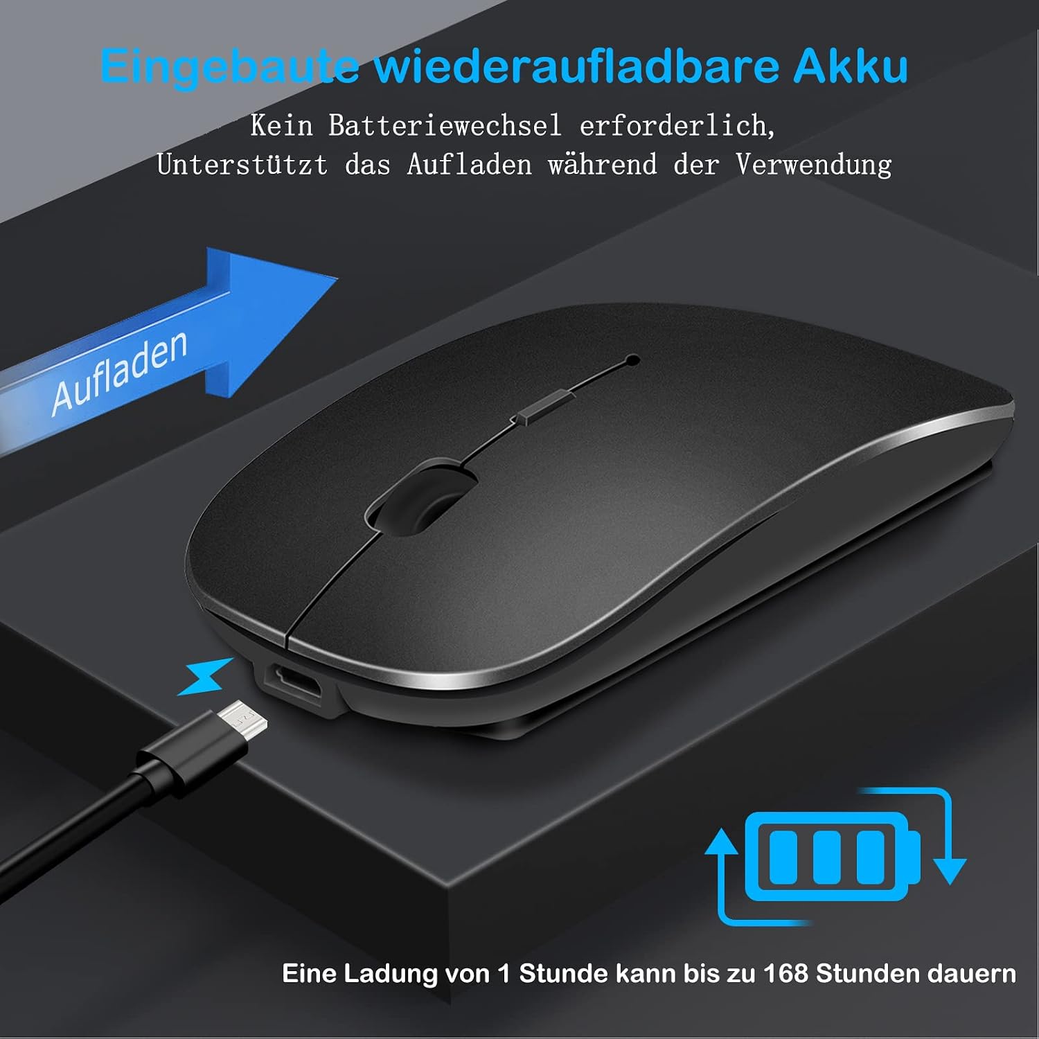 Detalle 2 de QYFP Bluetooth Maus Leicht wiederaufladbar