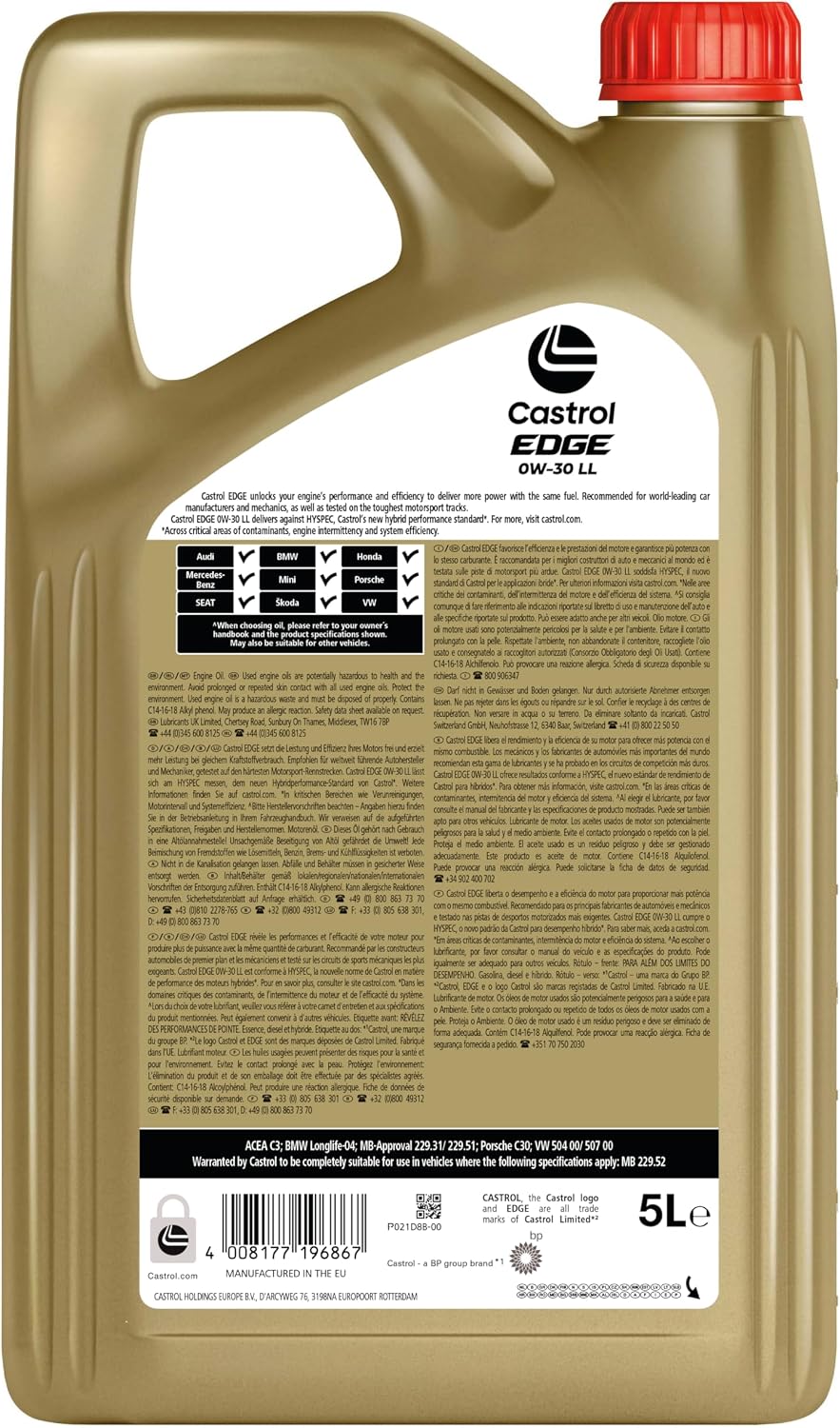 Thumbnail 1 de Castrol EDGE 0W-30 LL 5L Motoröl