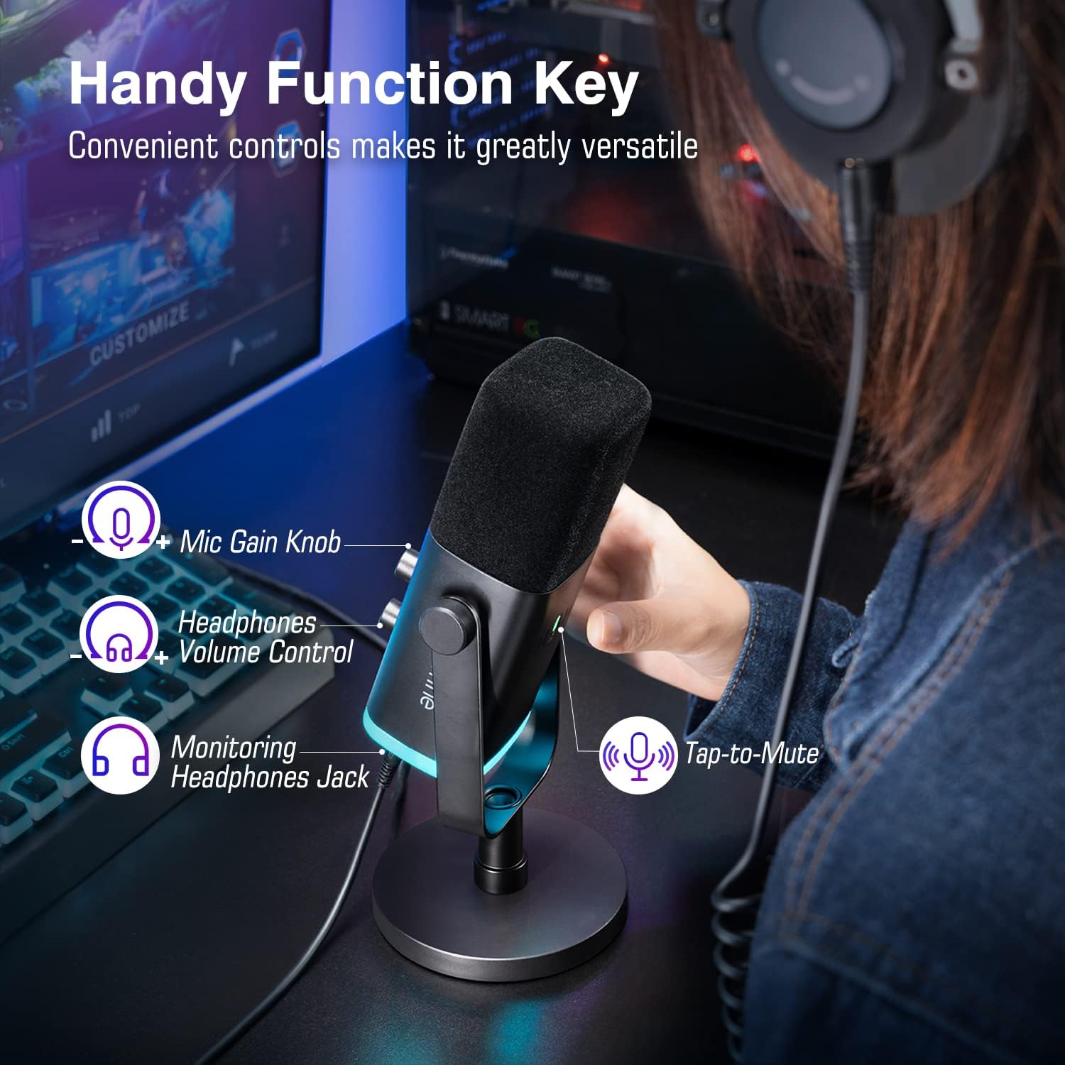 Detalle de FIFINE AM8 Dynamic XLR/USB Gaming Microphone