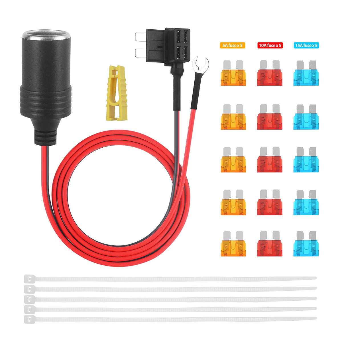 Detalle de 1m Car Cigarette Lighter with Fuses Kit – Add-A-Circuit TAP Adapter Lead