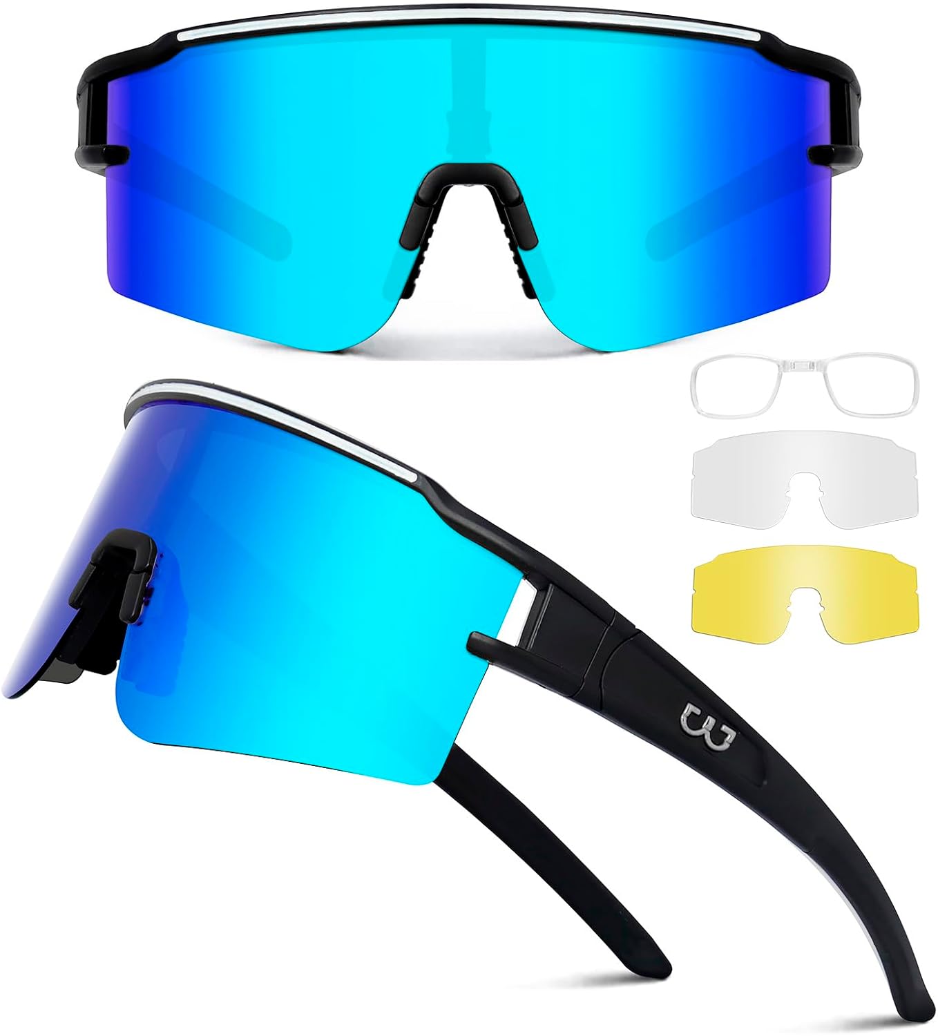 Thumbnail 6 de SPOSUNE Polarisierte Fahrradbrille mit 3 austauschbaren Gläsern (TR90) – sportliche Sonnenbrille für Lauf- und Radsport