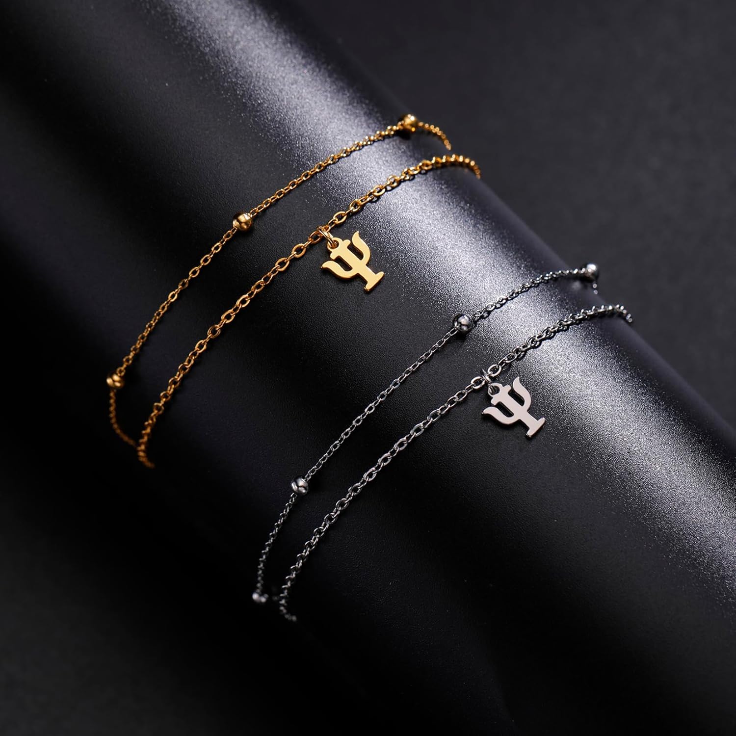 Detalle de EUEAVAN Psi Symbol Armband – Edelstahl-Schmuck für Psychologie-Freunde