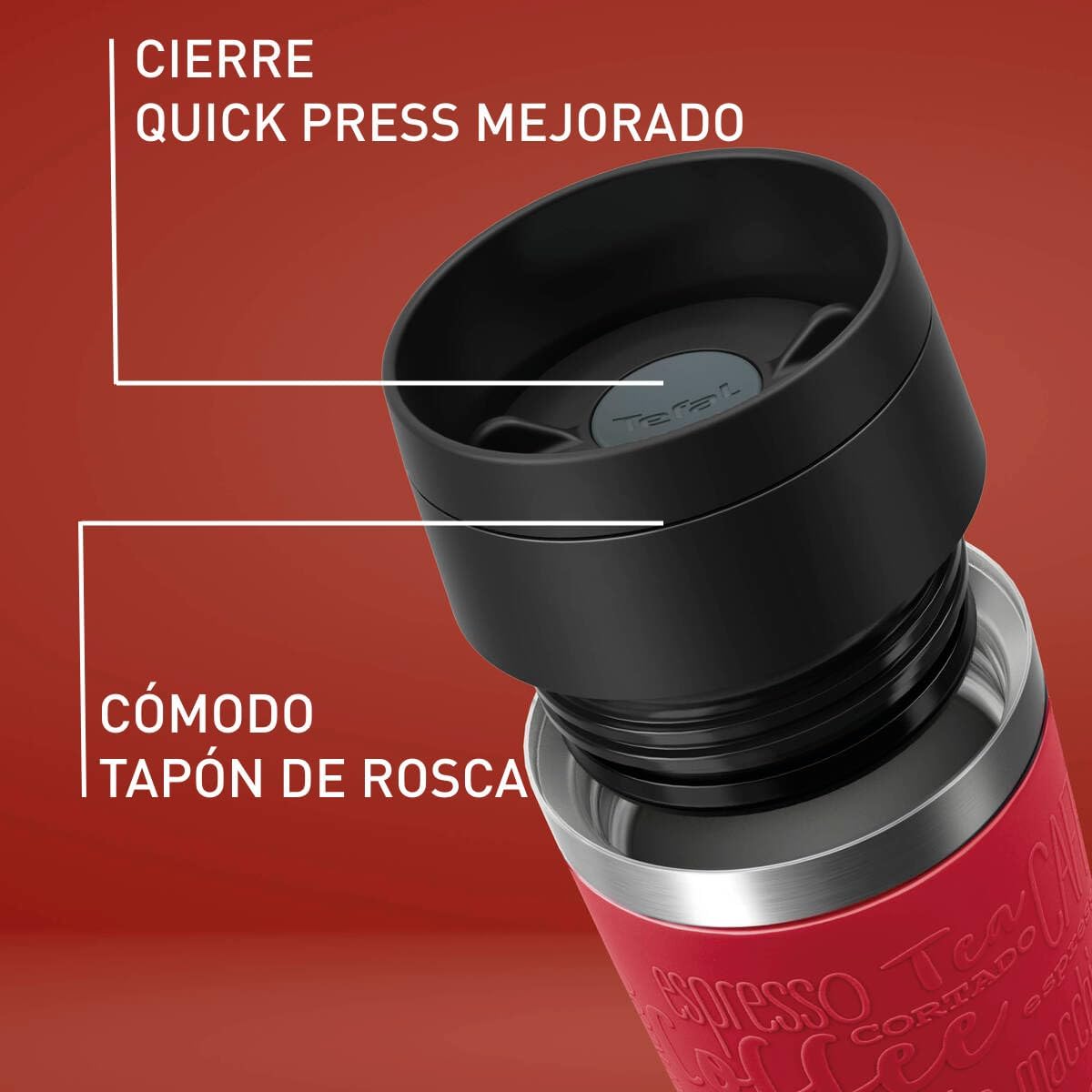 Thumbnail 1 de Taza de Viaje TEFAL Classic 0,36L Roja 🌍 - 100% Hermética