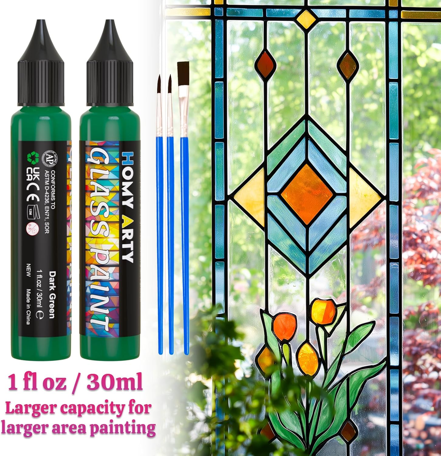 Thumbnail 3 de HOMY ARTY Peinture vitrail 20x30 ml 🖌️