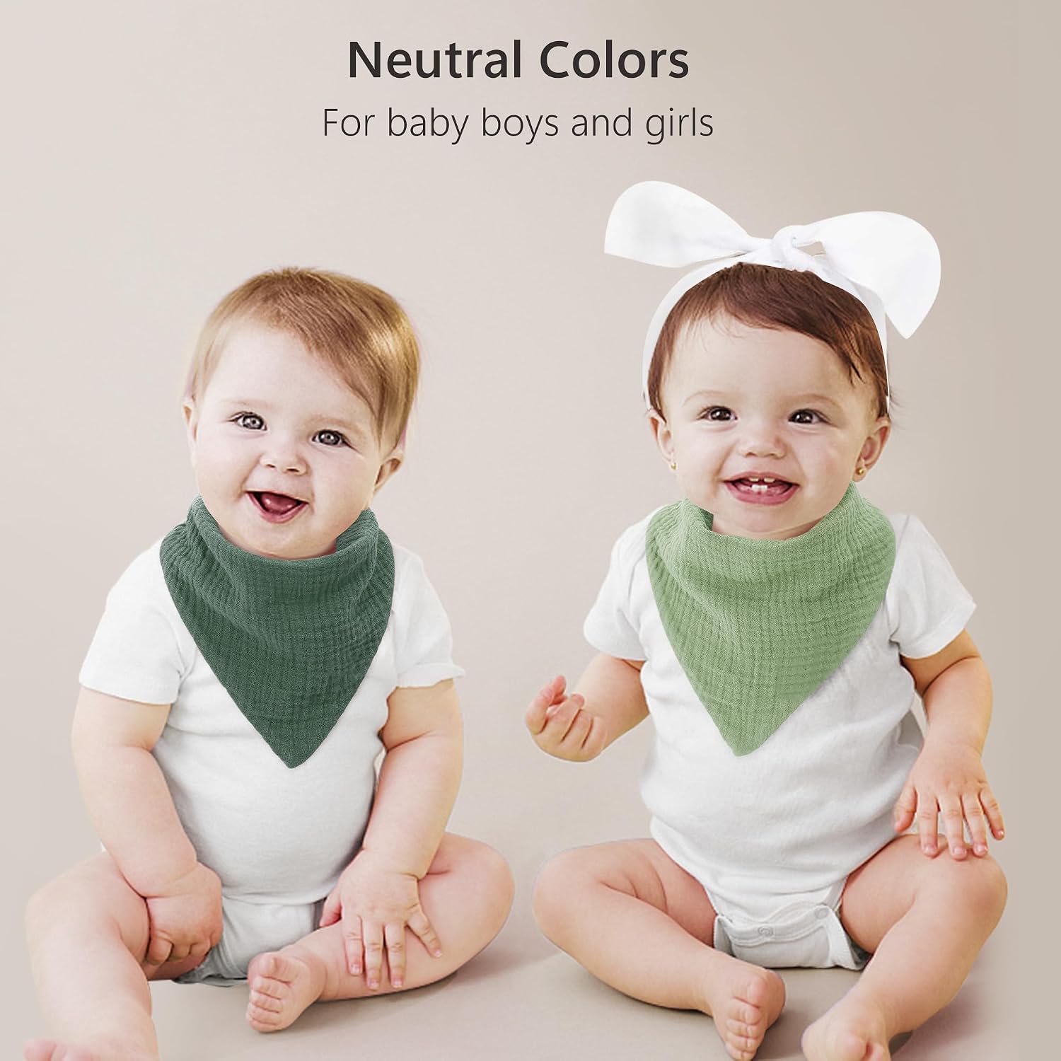 Thumbnail 4 de Bearmoss Muslin Baby Dribble Bibs 8 Pack