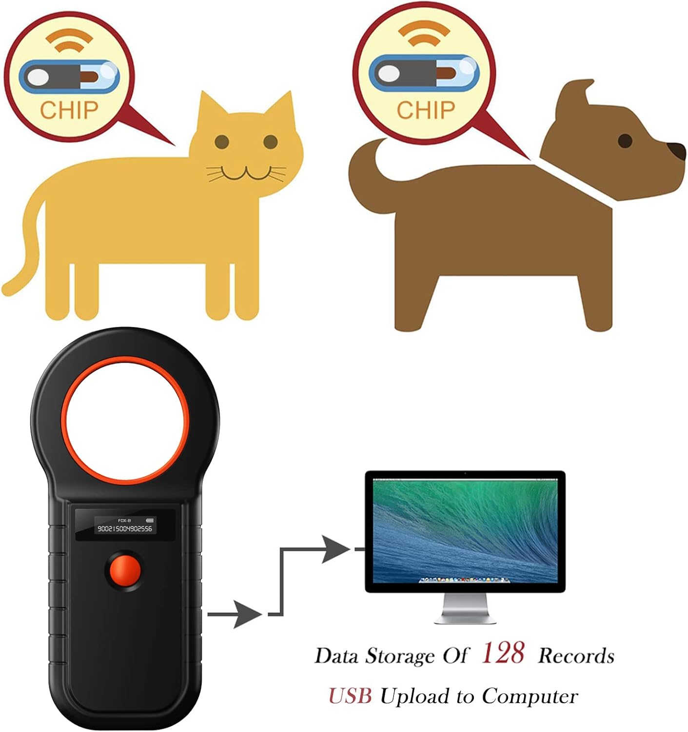 Thumbnail 2 de Microchip Scanner for Dogs 128 records