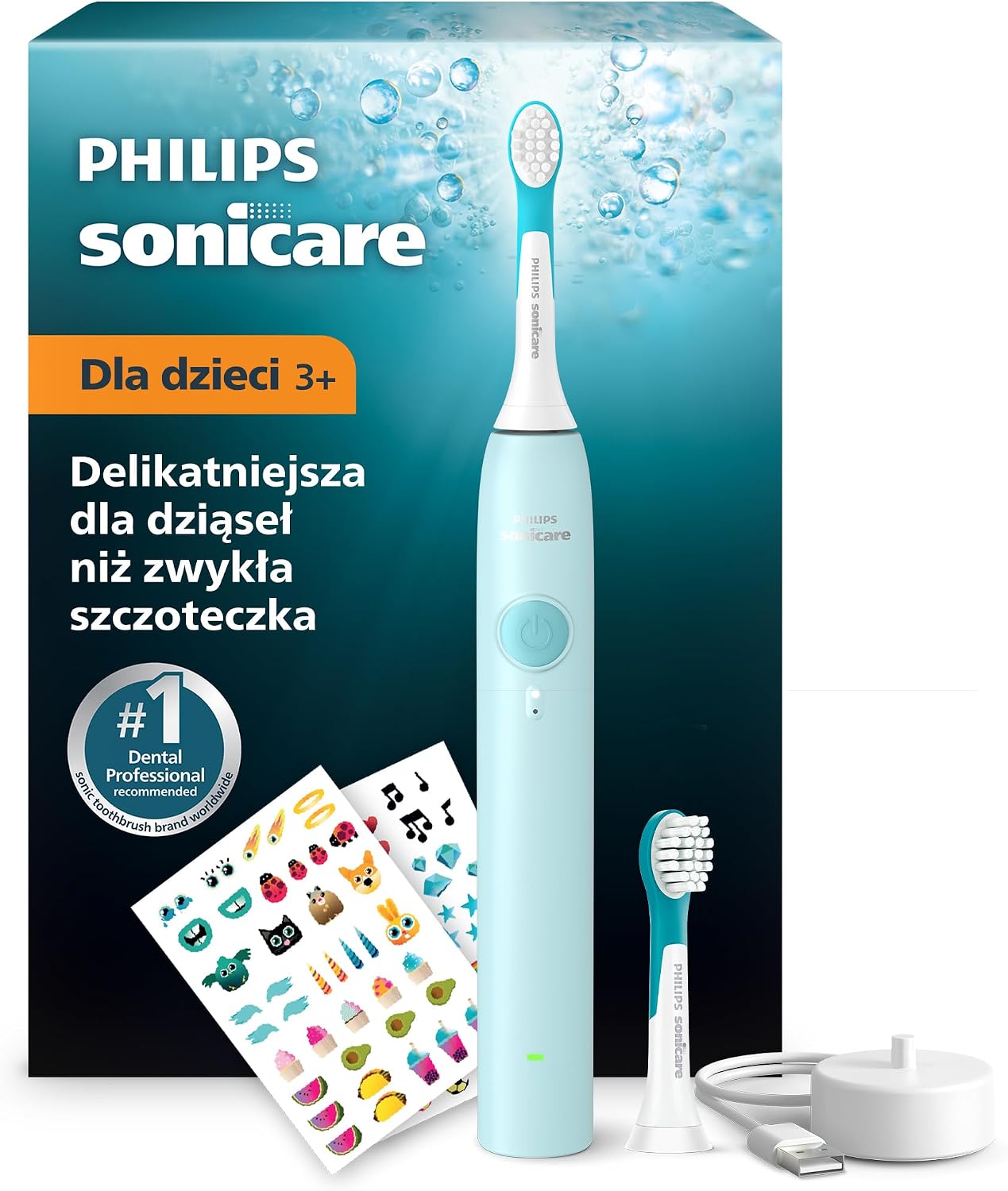 Detalle de Philips Sonicare HX6500/23 – szczoteczka soniczna dla dzieci 3+, turkusowa