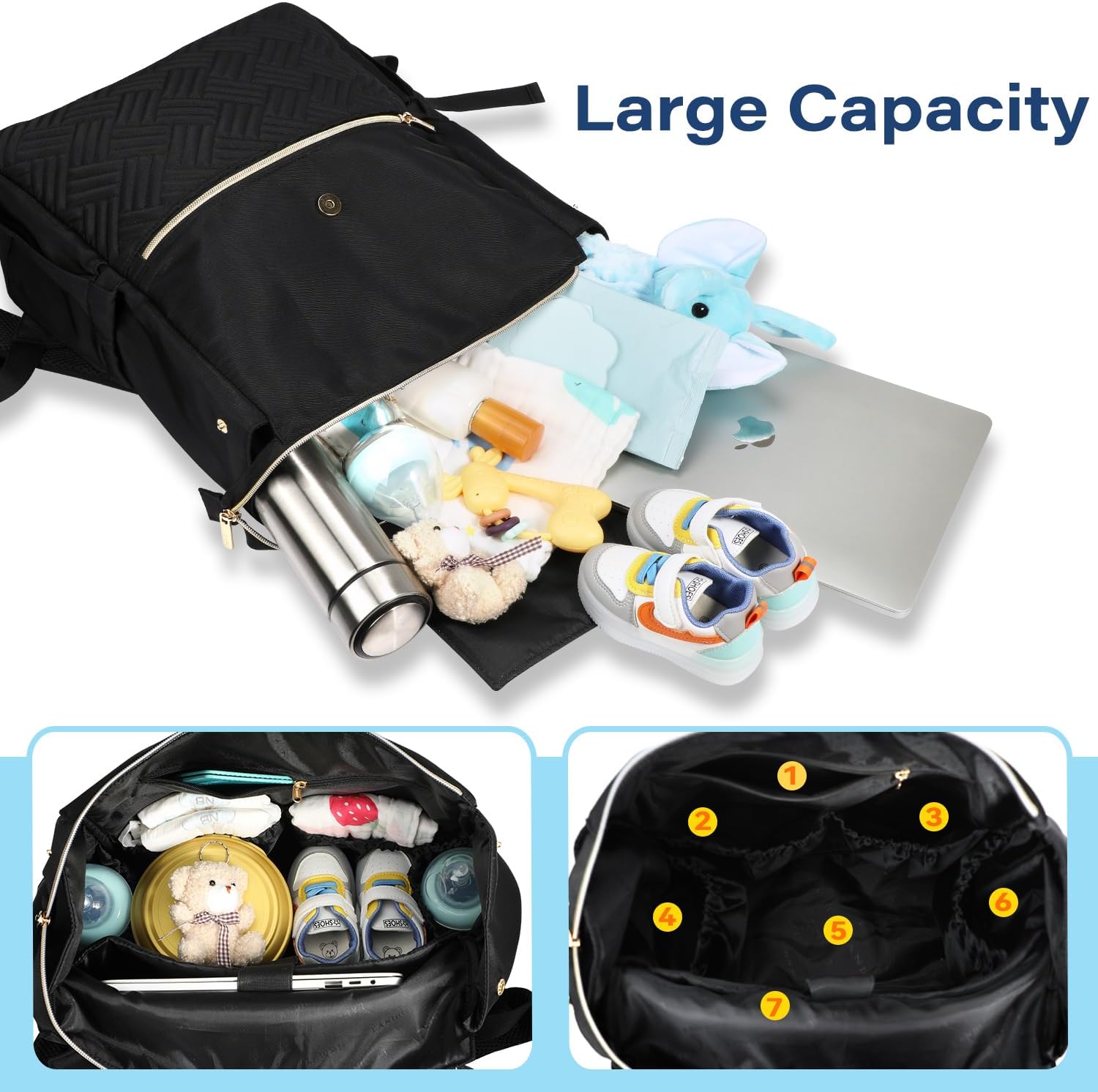 Thumbnail 2 de LANDICI Baby Changing Bag Backpack with changing mat