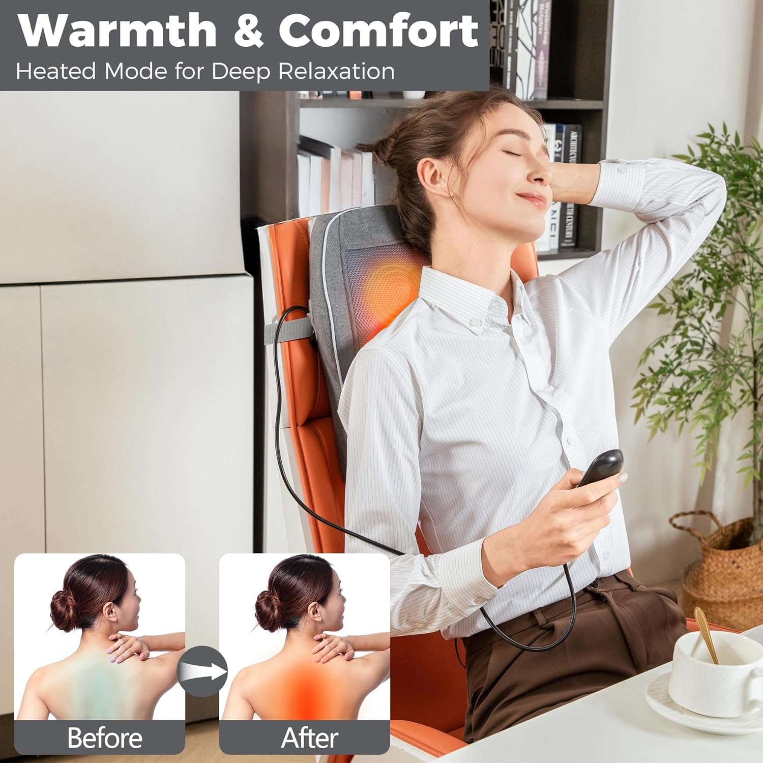 Thumbnail 3 de Brelley Massage cervicales et cou avec chaleur et tête shiatsu rotative bidirectionnelle (gris)