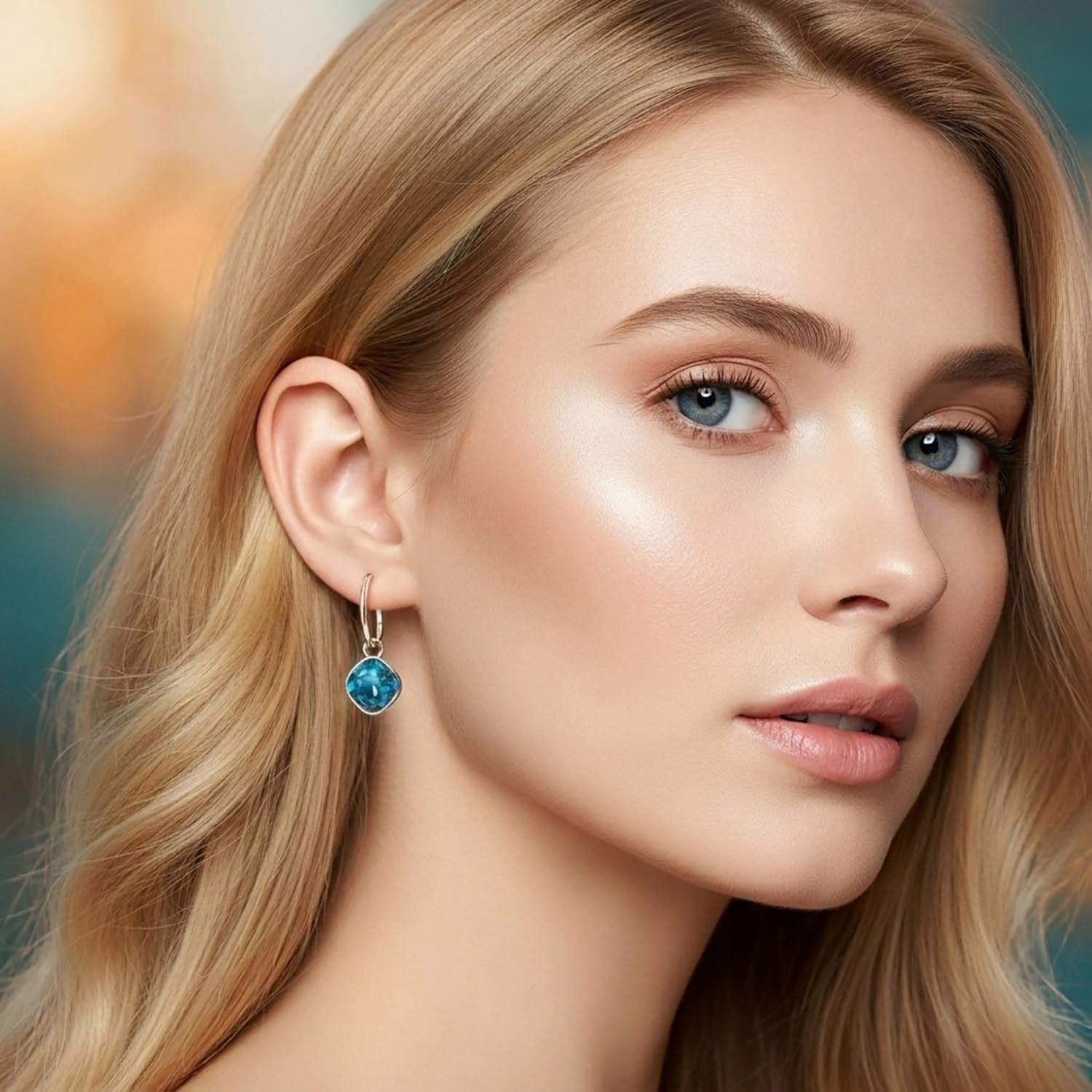 Detalle de Rosegold Creolen Charm Anhänger 925 Sterling – Nobel Schmuck