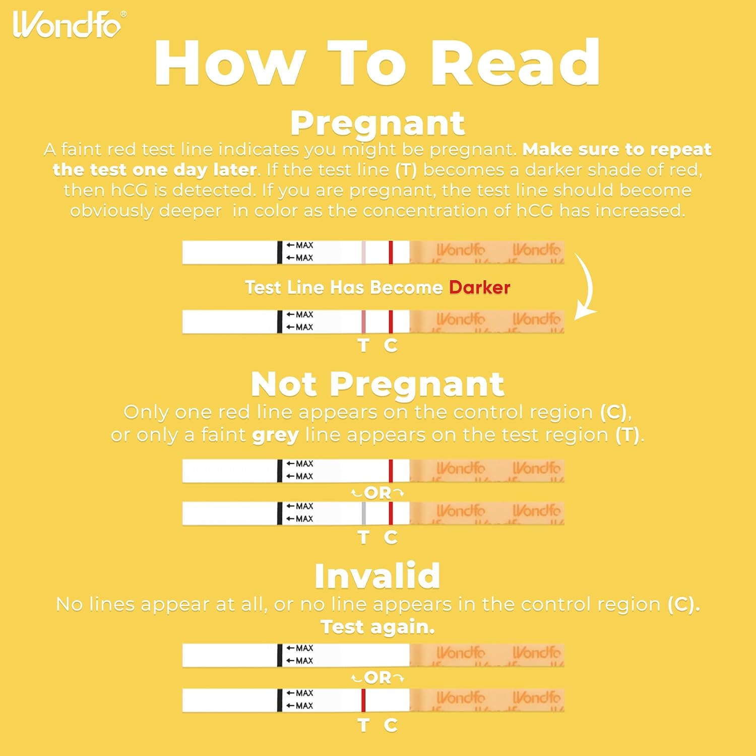 Thumbnail 6 de Wondfo Early Result Pregnancy Test Strips – 6 Days Sooner, 10 mIU/mL, 25 Pack