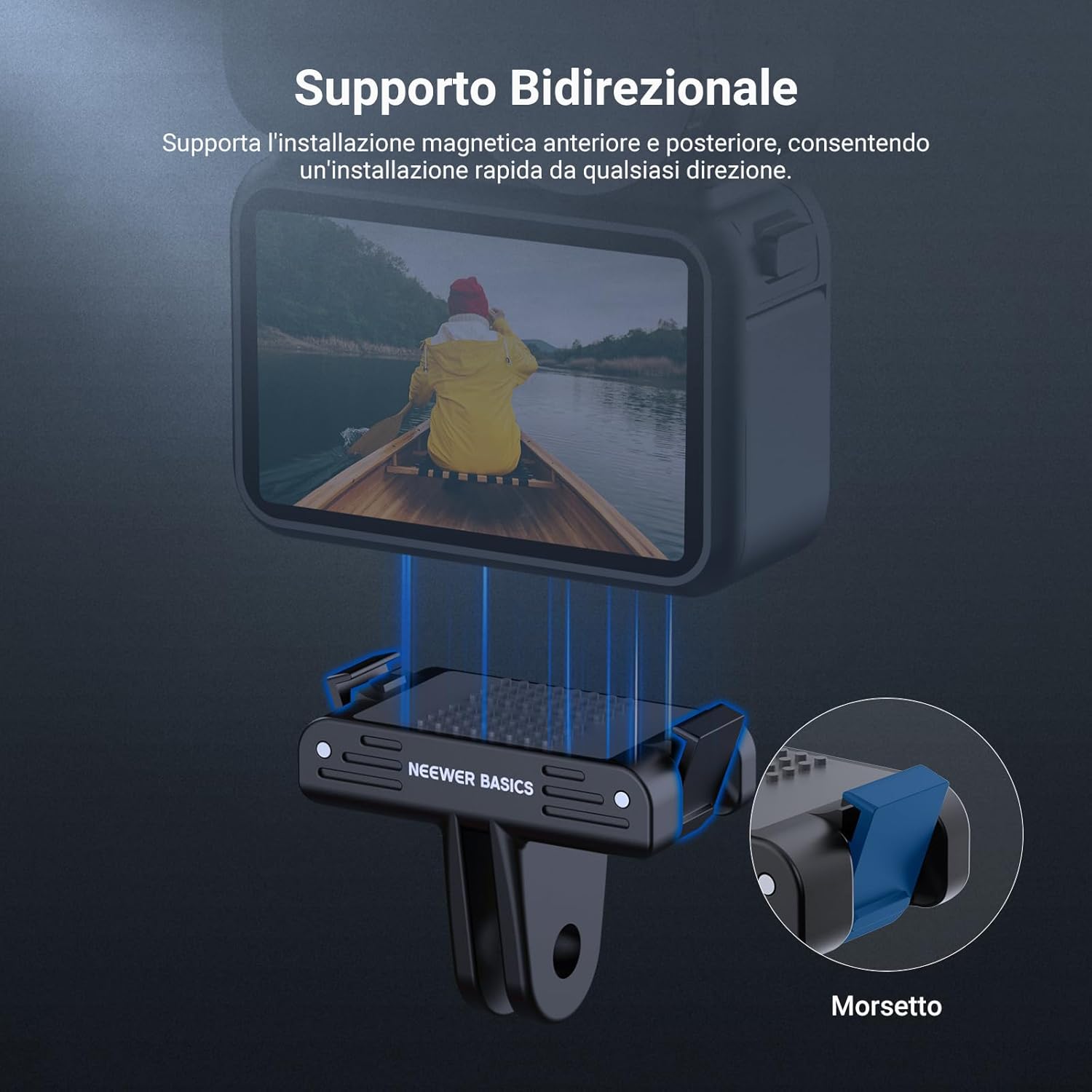 Thumbnail 2 de NEEWER BASICS Adattatore Supporto Magnetico a sgancio rapido AC057 per DJI Osmo Nano