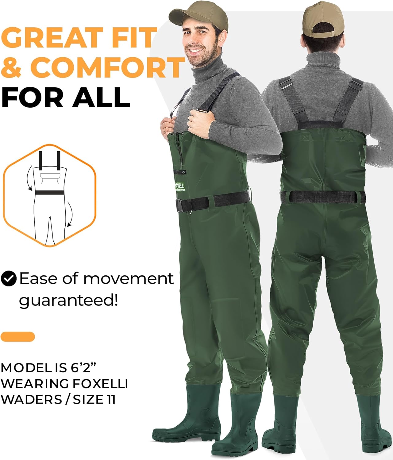 Thumbnail 1 de Foxelli Chest Waders Waterproof Camo, 2-ply