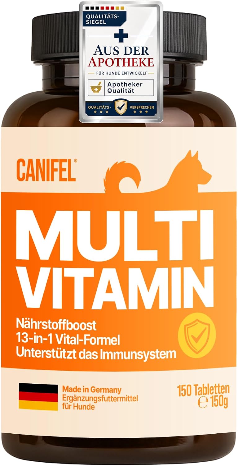 Detalle de Vitamine für Hunde – Canifel Multivitamin mit Vitamin B Komplex, Biotin & mehr (150 Tabletten) – Made in Germany