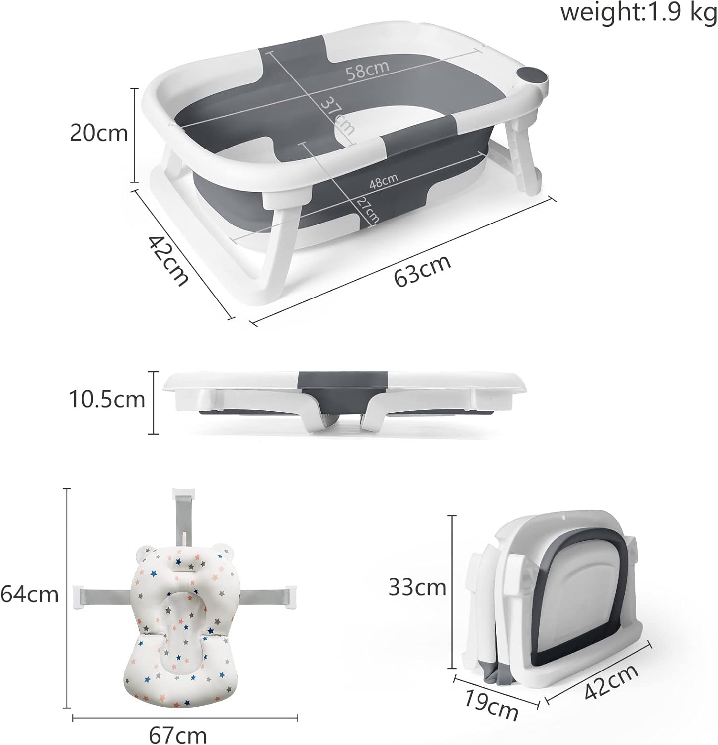 Thumbnail 3 de Foldable Baby Bath Tub 0–12 Months