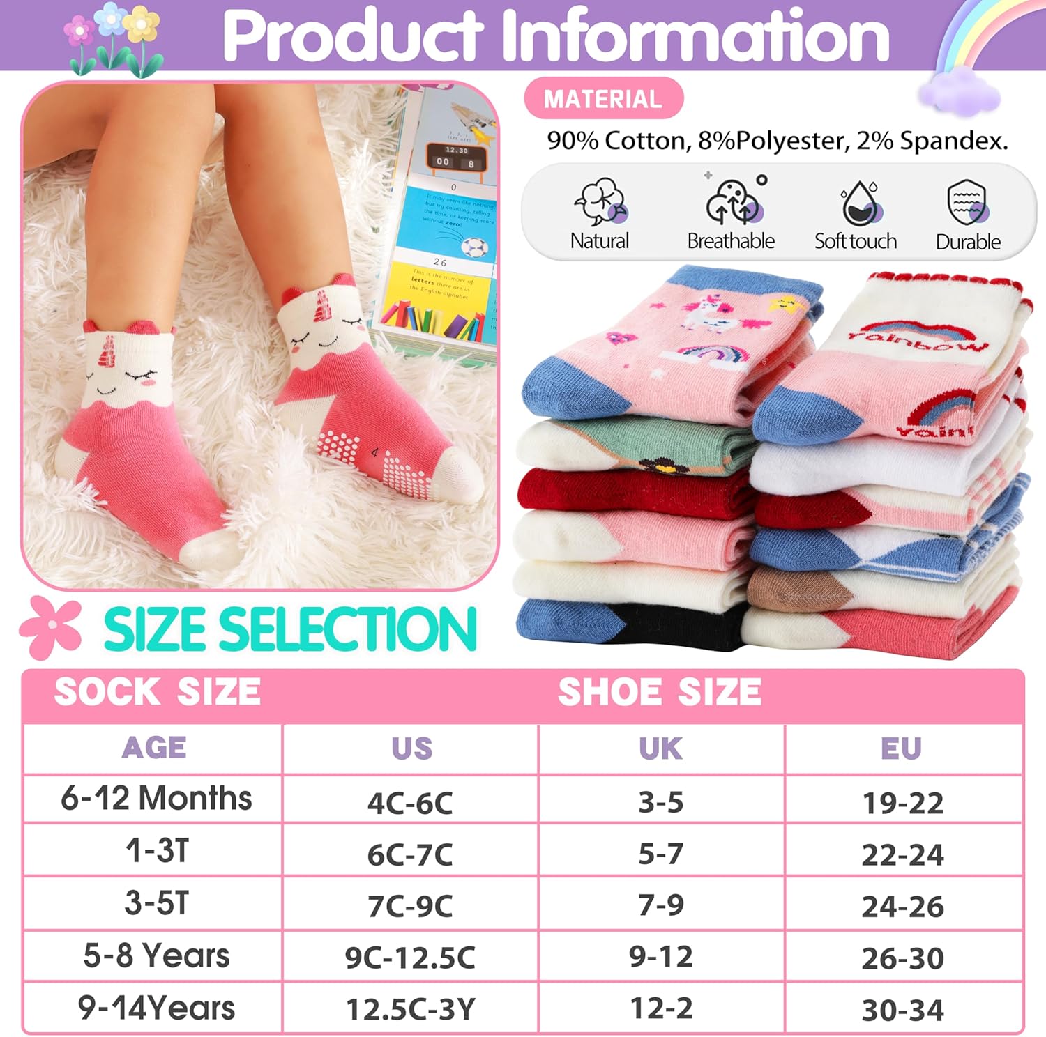 Thumbnail 4 de Welwoos 12 Baby Girls Non‑Slip Socks