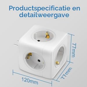 Thumbnail 6 de ALEMIN E01 5-in-1 stekkerdoos, 3680 W, vijf stopcontacten en kubusvorm