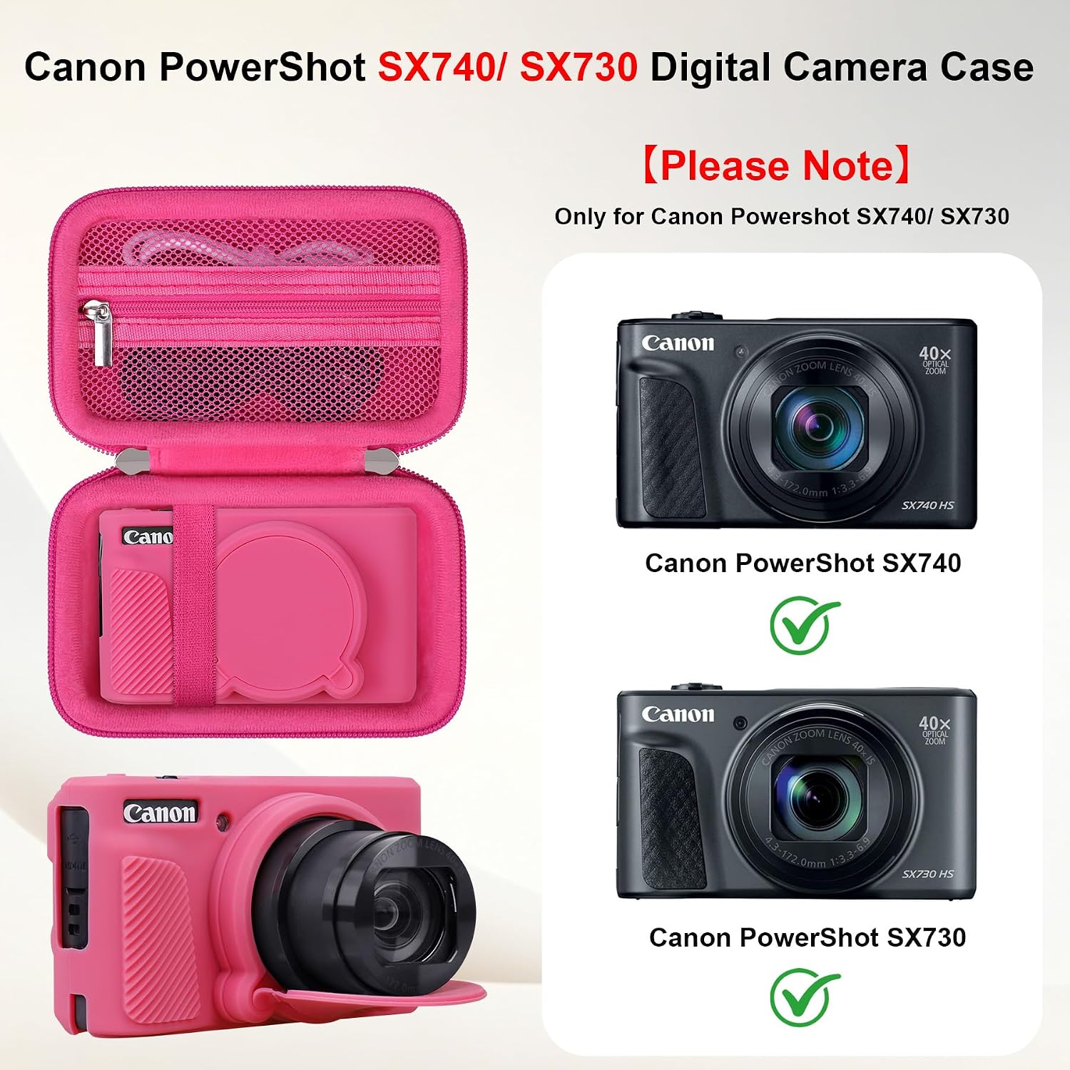 Thumbnail 1 de Elonbo Hard Case + Silicone Cover for Canon PowerShot SX740/SX730 (Case Only)