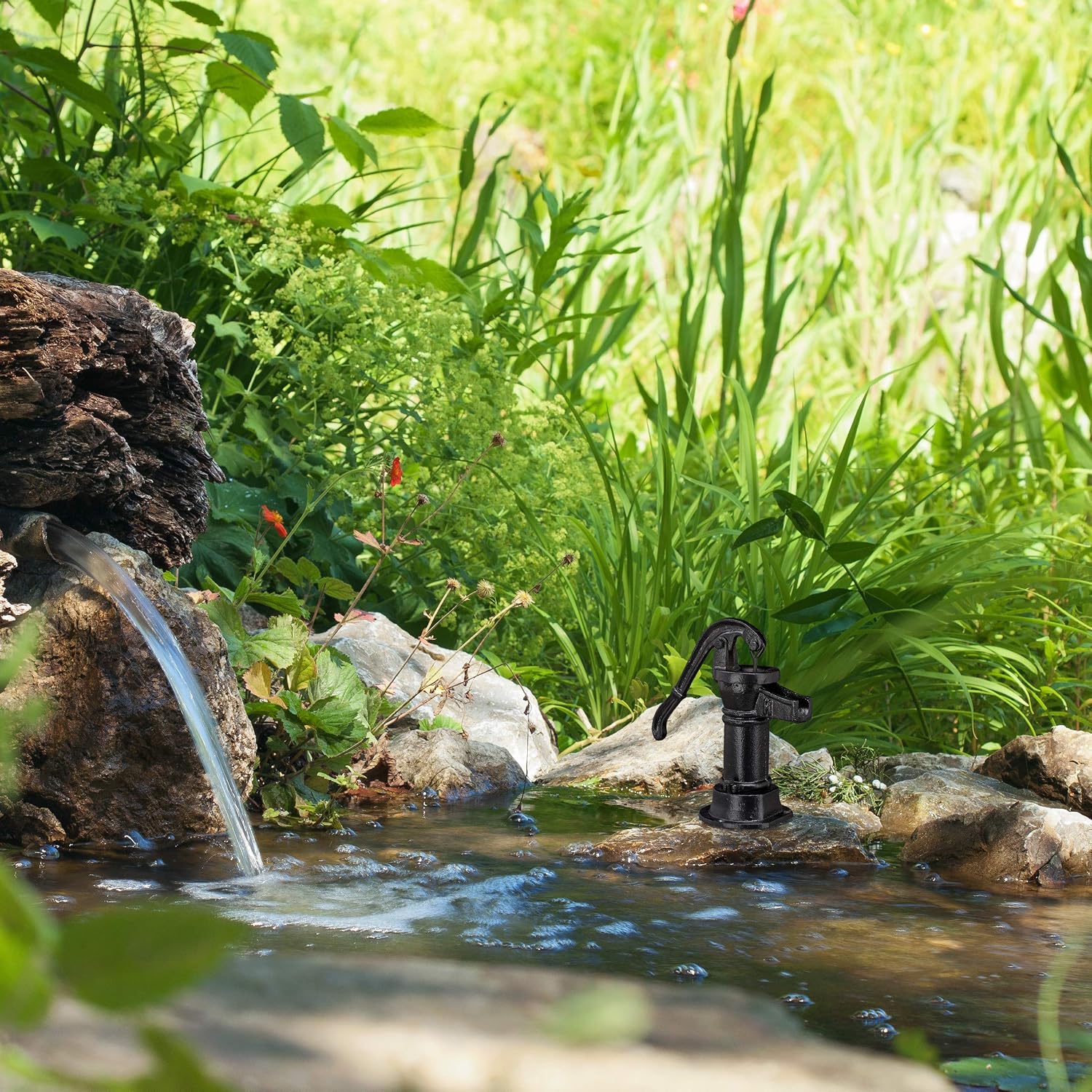 Thumbnail 4 de Relaxdays Decorative Pump, Cast-Iron Mini Garden Ornament in Black