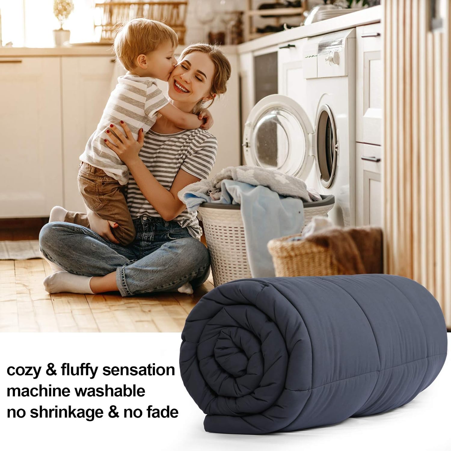 Detalle 2 de SLIMELODY comforter01XSF King Duvet Insert, Dark Grey Reversible Microfibre