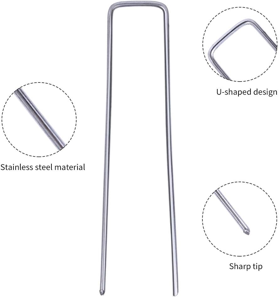 Thumbnail 1 de iropro U-shaped heavy duty weed membrane pegs (galvanised steel) for securing weed control fabric and netting